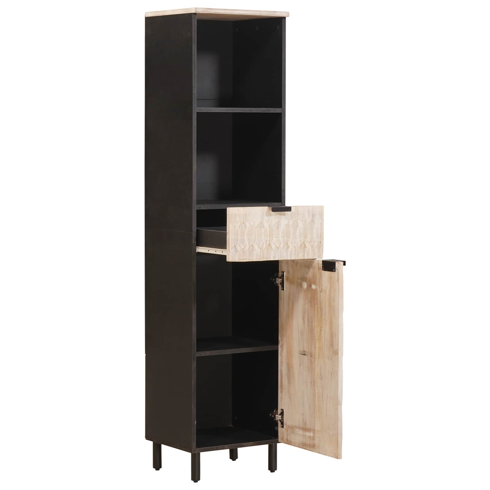 Maison Exclusive - Badezimmerschrank Mit Regal Schwarz Und Weiß 3