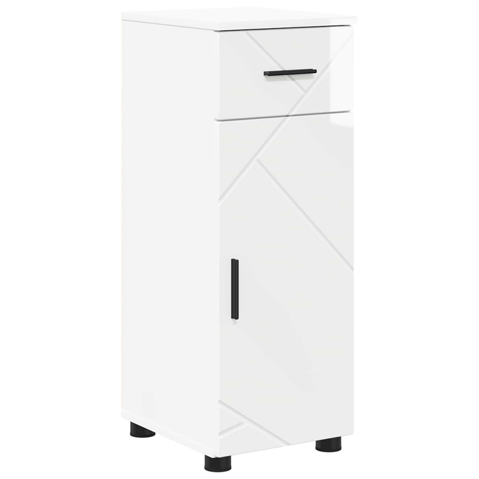 Maison Exclusive - Badezimmerschrank Hochglanz Weiß 30 X 35 X 80