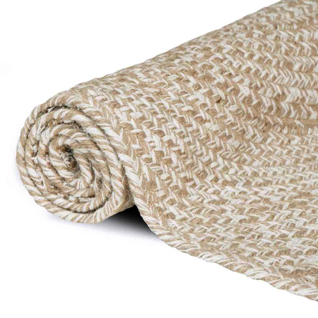 Maison Exclusive - Bereichsteppich Natürlich Und Weiß 80 X 200 Cm