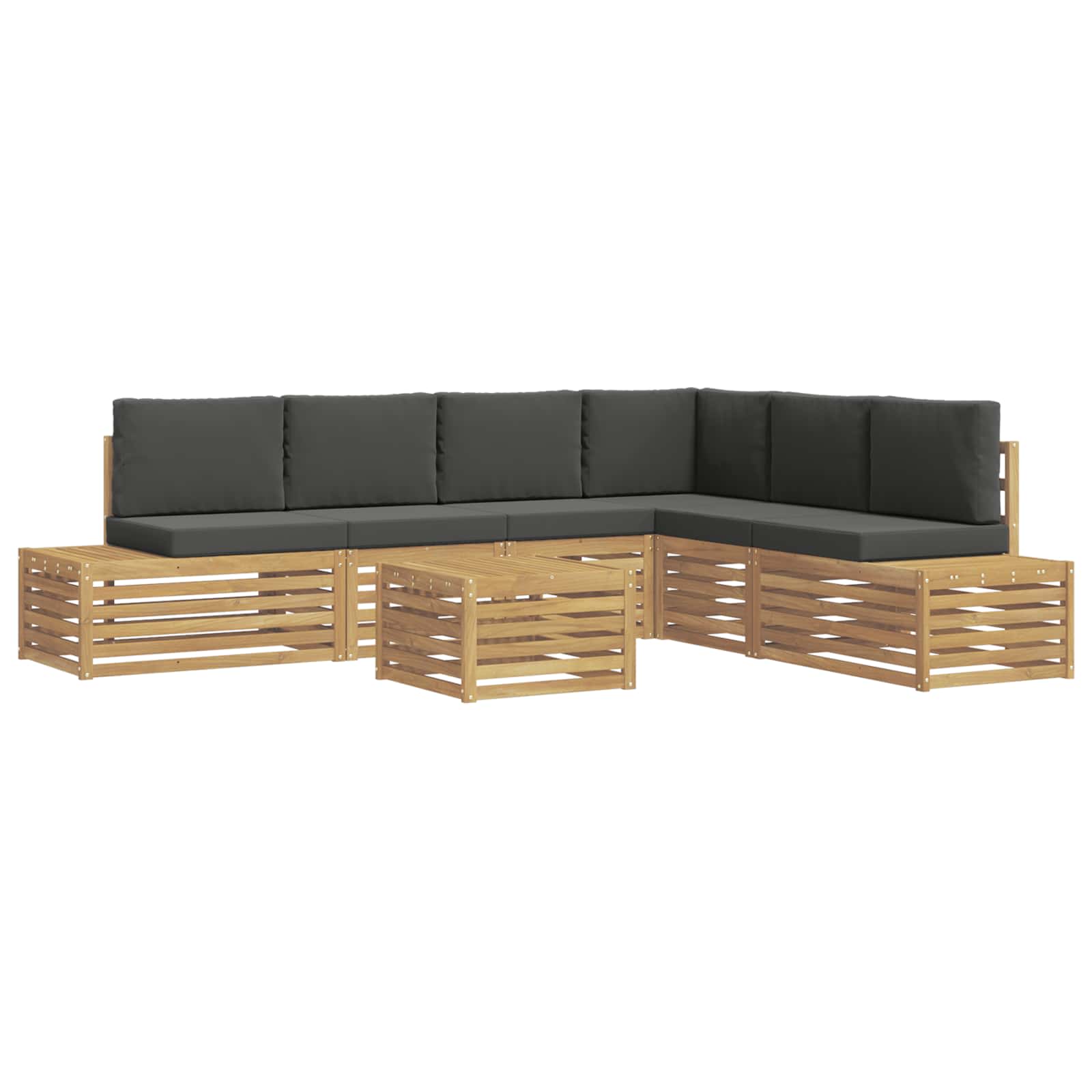 Maison Exclusive - 7 Stk. Outdoor-sofagarnitur Polyester Weiß Und