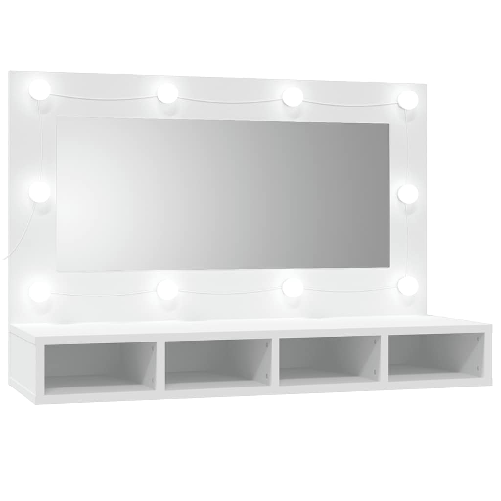Maison Exclusive - Spiegelschrank Mit Led Weiß 90x31,5x62 Cm