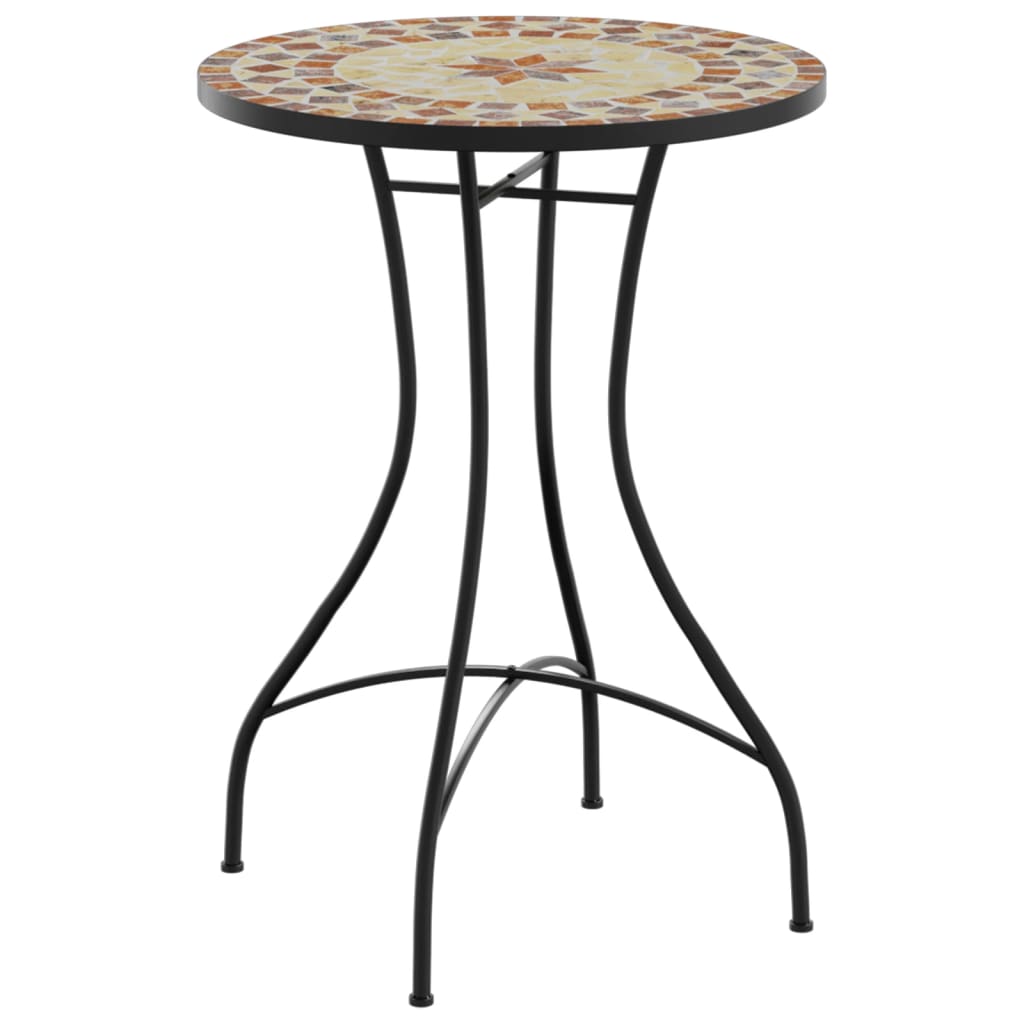 Maison Exclusive - Mosaik-bistrotisch Terrakottarot Und Weiß Ø50x