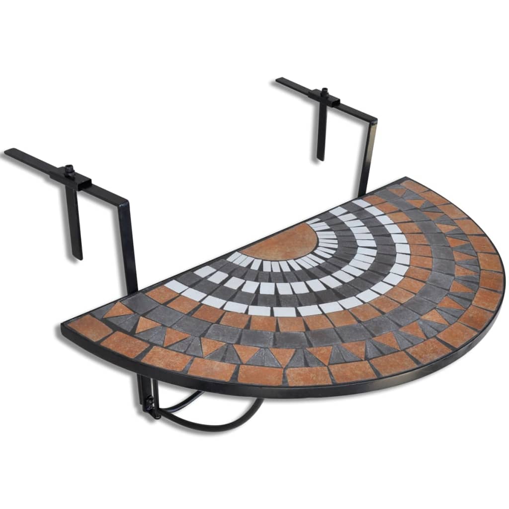 Maison Exclusive - Balkonhängetisch Mosaik Terracotta Und Weiß
