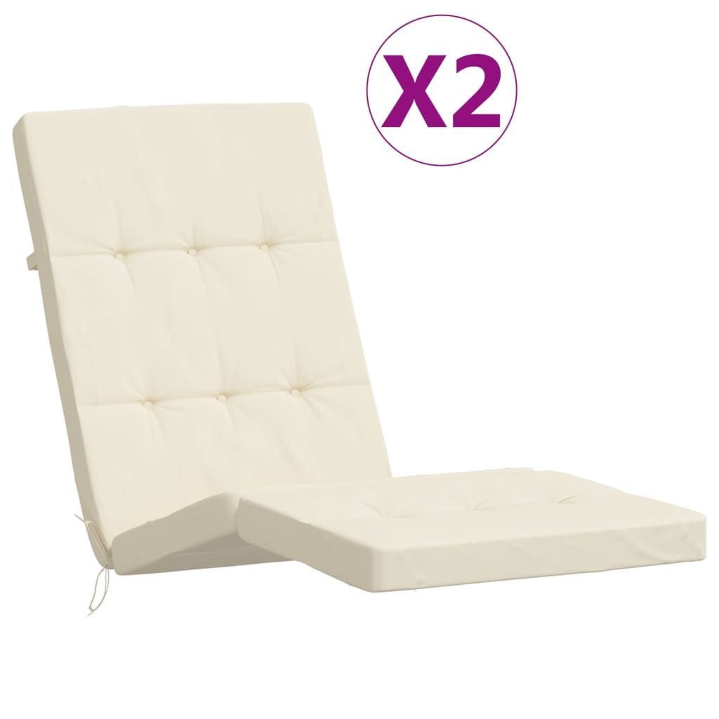 Maison Exclusive - Liegestuhl-auflagen 2 Stk. Creme Oxford-gewebe