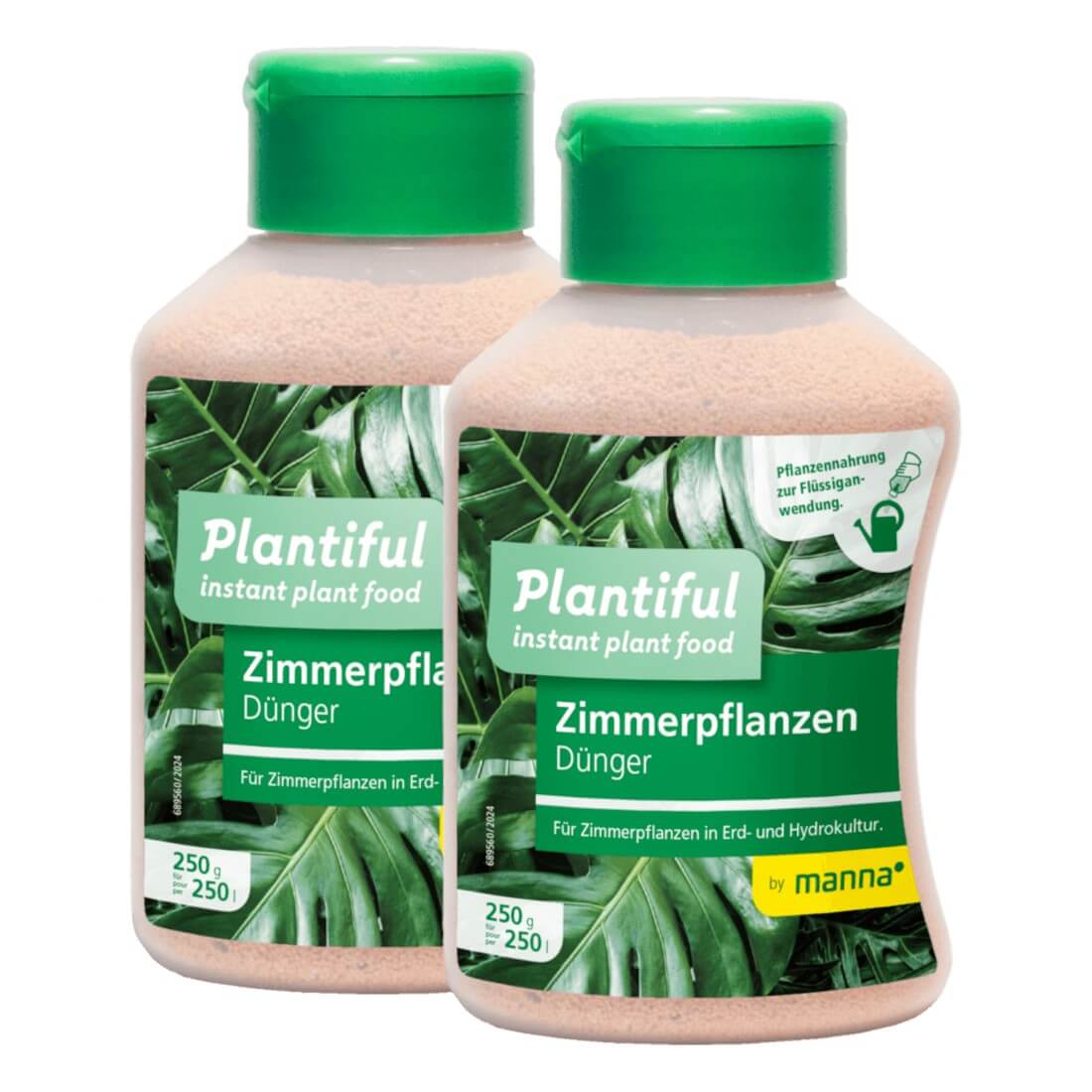 Manna Plantiful Zimmerpflanzen 2x 250 G Dünger Innenraum Zimmerpflanzen