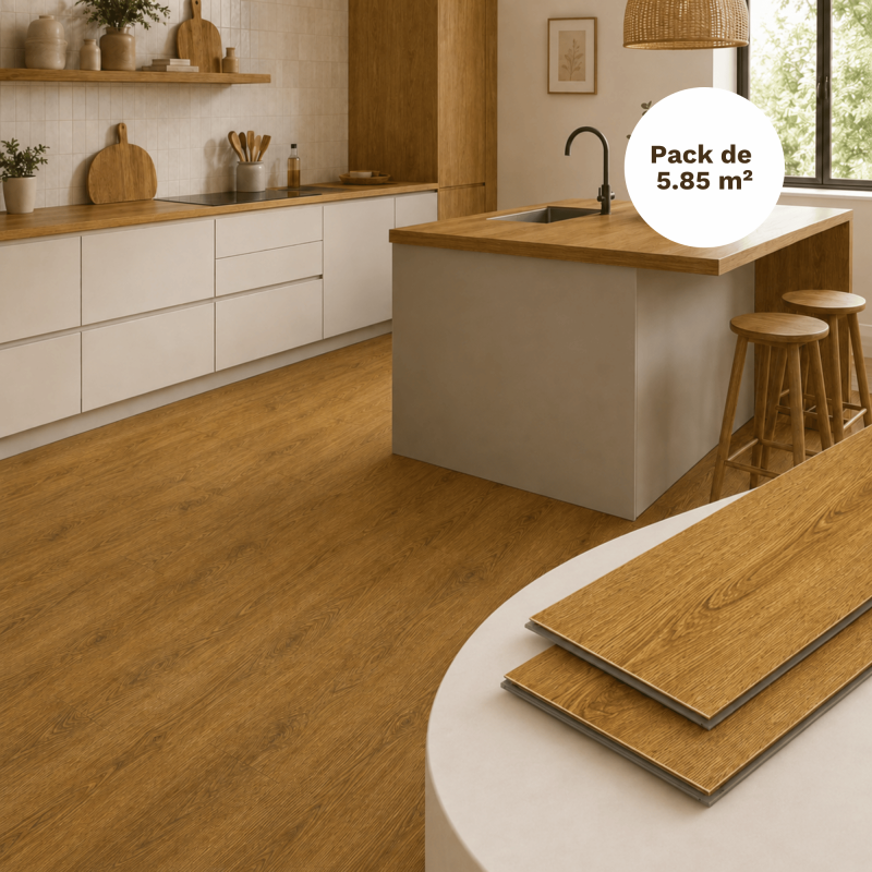 Spc Vinylboden Klick-system 5,85 M² Sequoia - Integrierte Trittschalldämmung, 0,5 Mm Nutzschicht