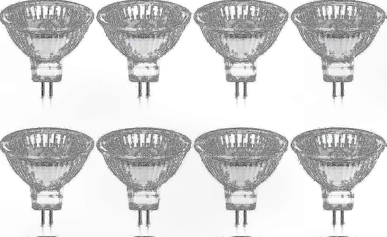 Dimmbare Warmweiße 2800k Gu5.3 Mr16-glühbirnen Mit Glasabdeckung, 400 Lumen, 35w, 12v, 8er-pack Halogen-strahler