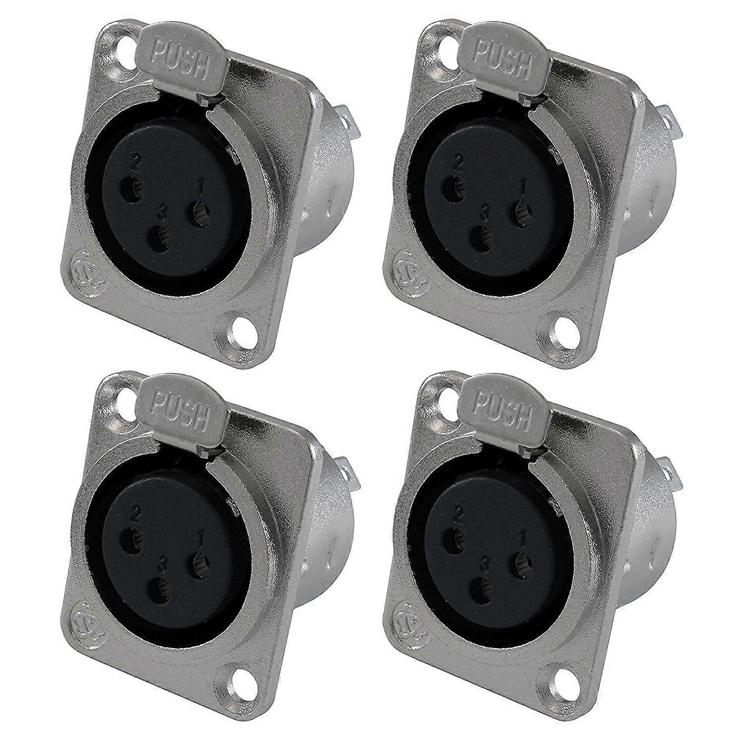 Xlr-buchse, 3-polig – Einbaubuchsen Der D-serie, Größe Xlr-f – 4er-pack