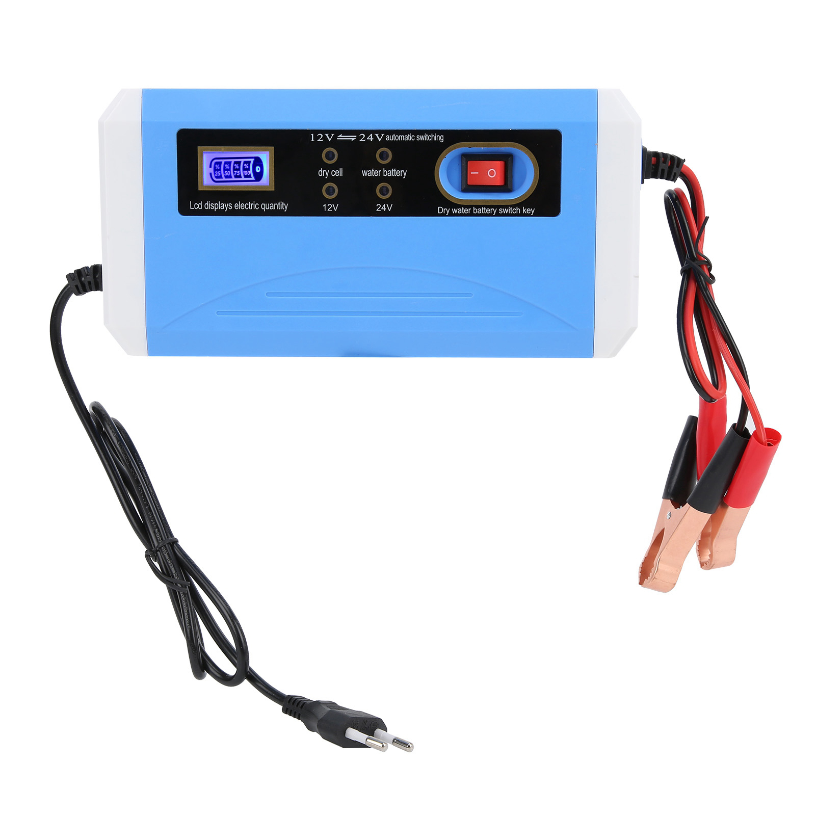 Intelligentes 12v/24v-autobatterieladegerät Mit Lcd-bildschirm, Impulsreparatur, Automatischer Umschaltung, Für 10ah-200ah, 110-240v