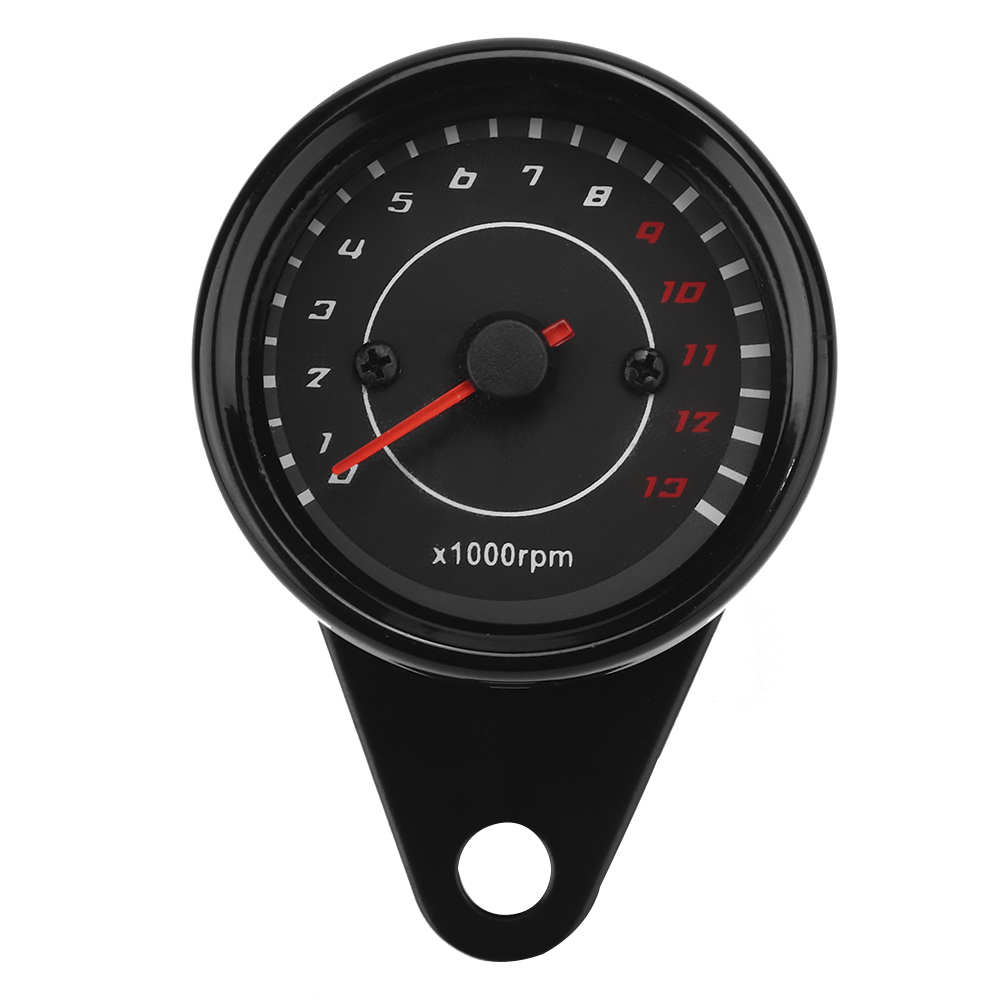 Motorrad-tachometer Und Drehzahlmesser Mit Hintergrundbeleuchtung, Schwarzem Aluminiumgehäuse, Schwarzem Zifferblatt, Ersatzinstrument