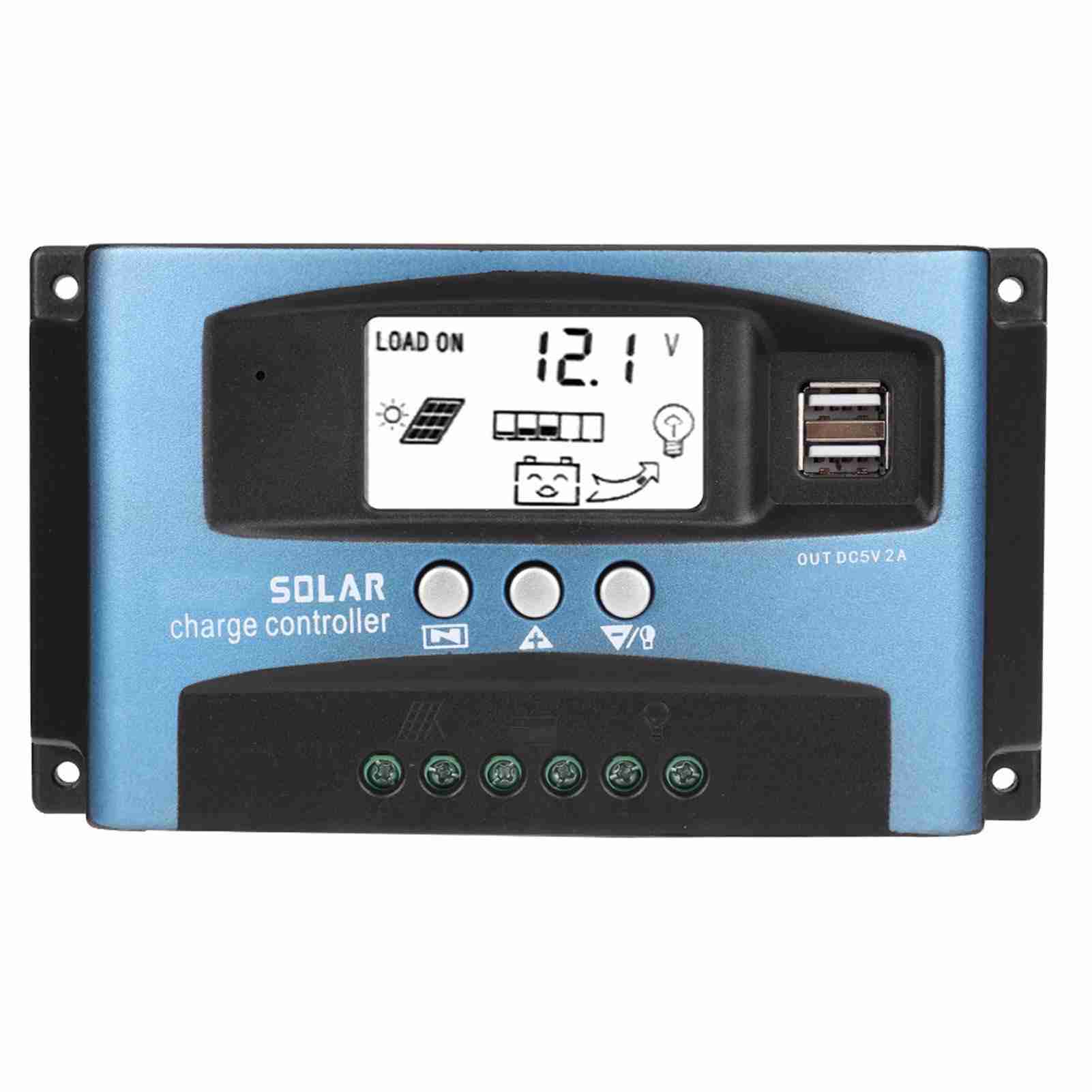100-a-mppt-solarladeregler Mit Zwei Usb-anschlüssen Und Lcd-bildschirm Für 12-v- Und 24-v-batterien