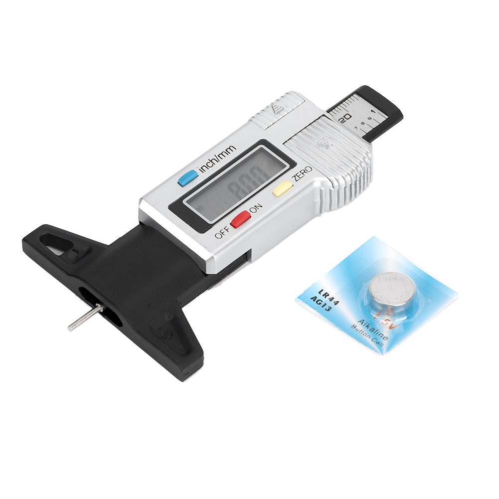 Profiltiefenmesser 0–25,4 Mm/1 Zoll, Reifendruckmesser Für Autos, Mehrzweck, Weiß