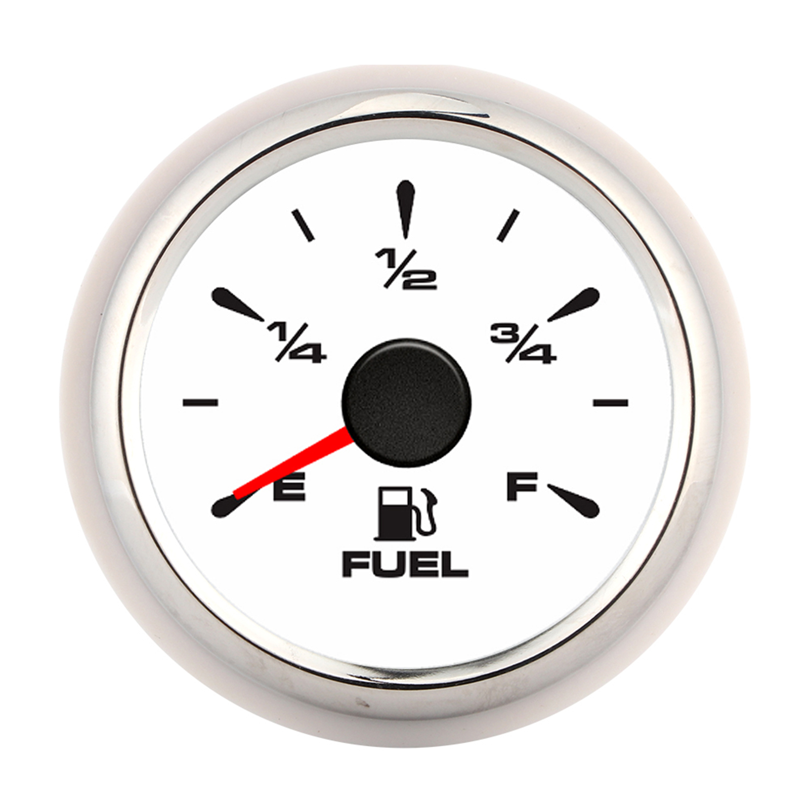 2-in-1-kraftstoffstandanzeige, 190 Ohm, 8-farbig Hintergrundbeleuchtetes Digitaldisplay, Weißes Zifferblatt Mit Silbernem Rahmen, Für Motorrad, Auto, Yacht, 12 V/24 V