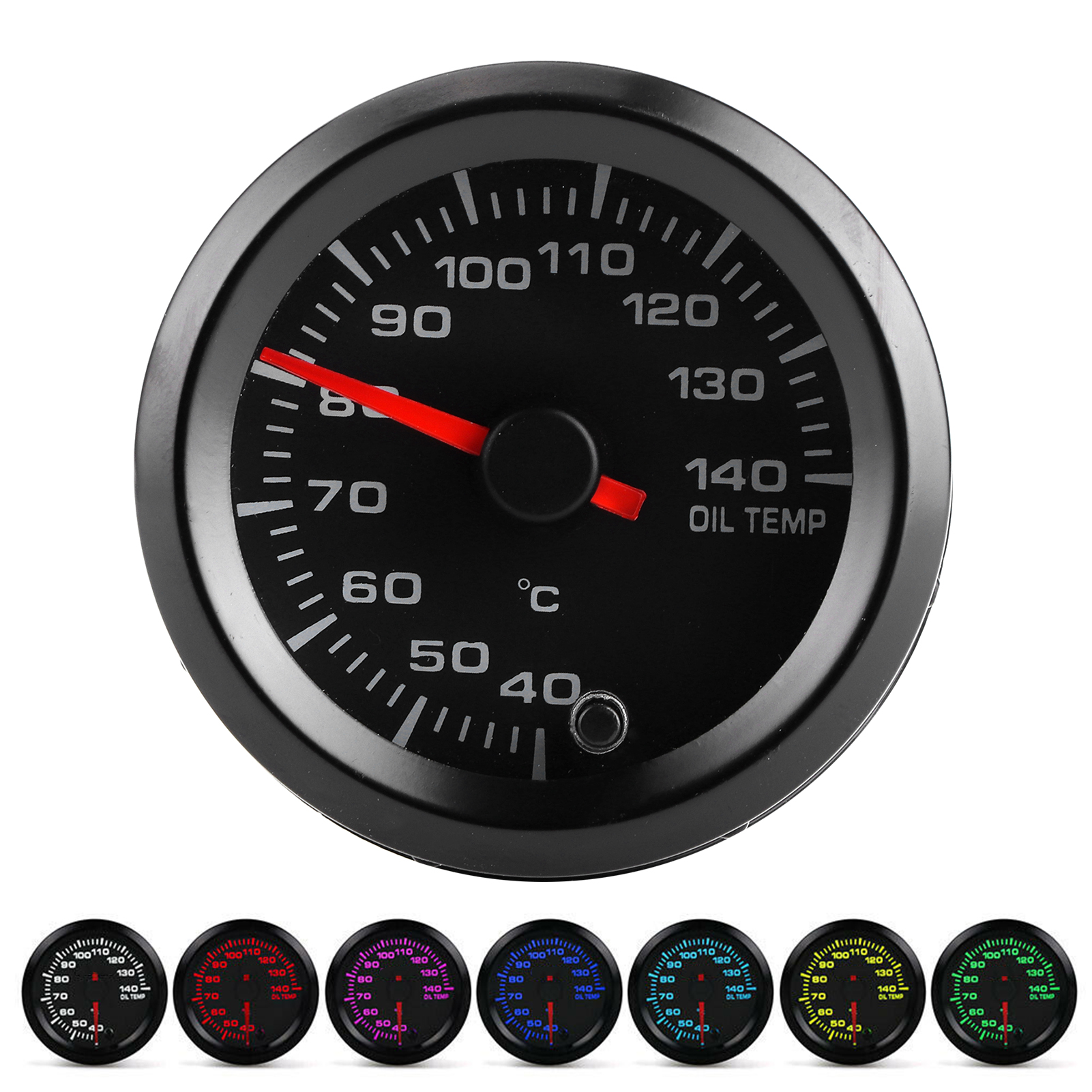12v 2in 40-140℃ Öltemperaturanzeige, 7-farbiges Hintergrundbeleuchtetes Display Mit Sensor, Universell Für Autos.