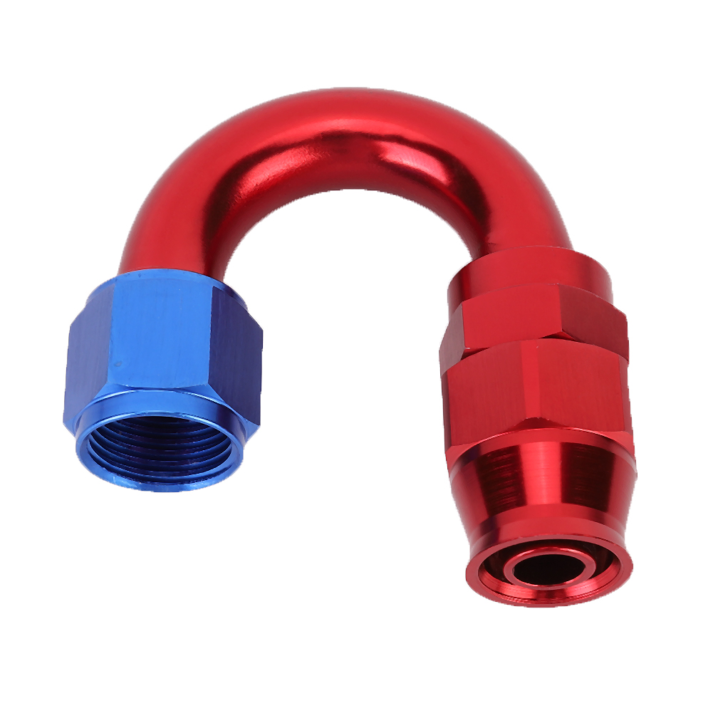 An10 Rot-blauer Adapter Aus Aluminiumlegierung Für Kraftstoffleitungsanschluss, Ptfe-schlauchspitze, 180°-winkel