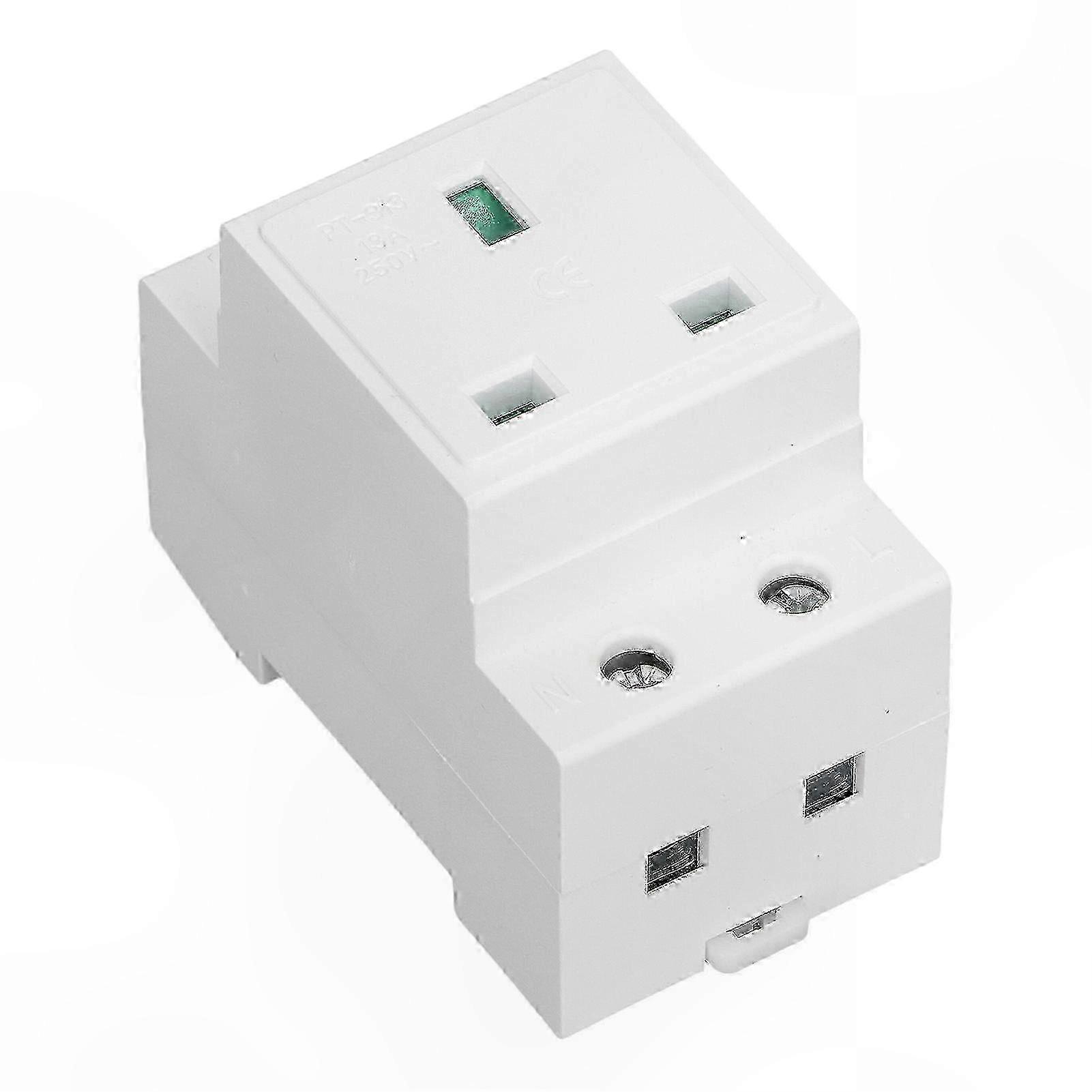 Din-schienen-schutzkontaktbuchse Mit Erdung, 13a 250v Ac Für Verteilerkästen, Unterputzmontage.