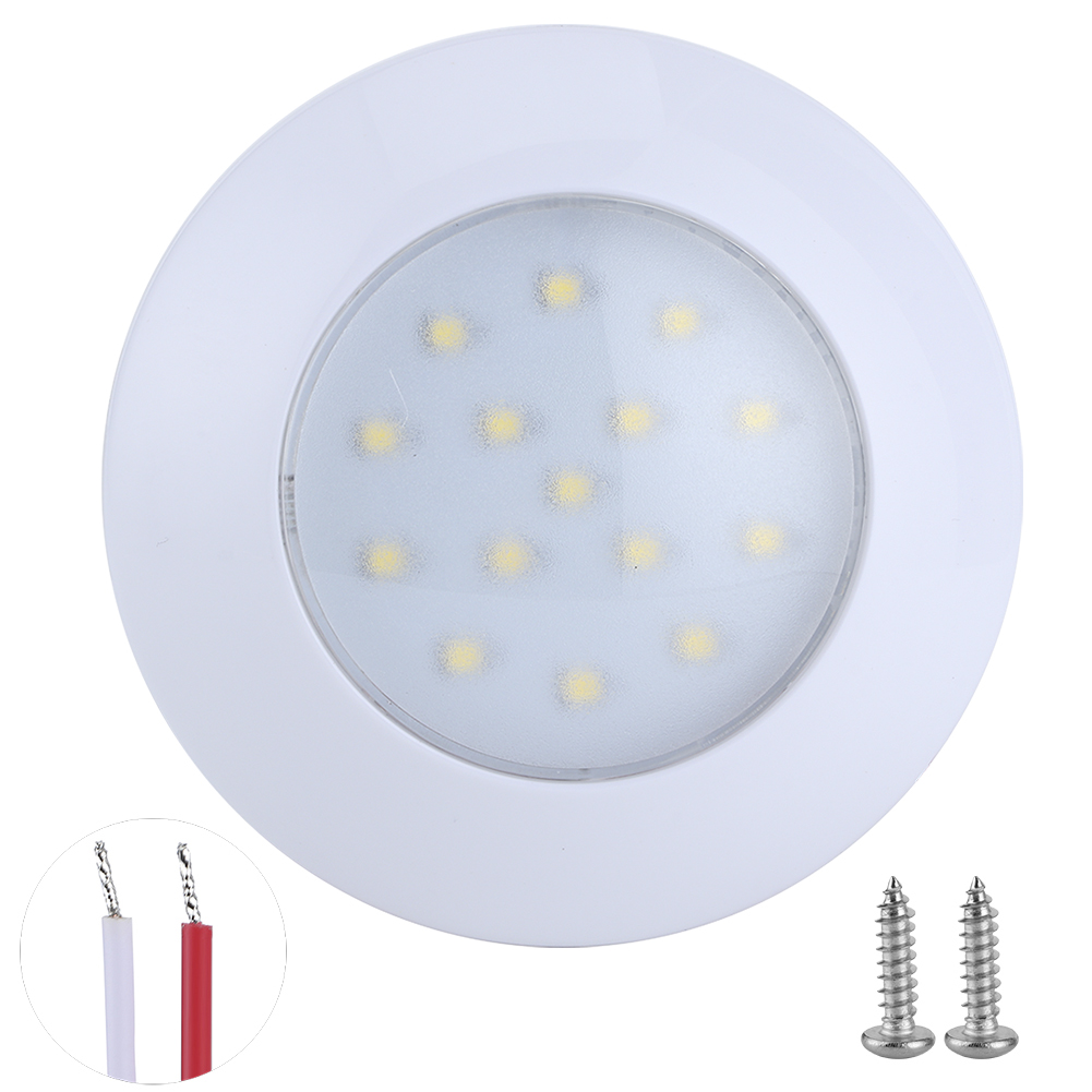 Runde Led-innenraumleuchte Mit 15 Leds, Schutzart Ip67, 5000–6000 K, 3 W, 300 Lm, 95 Mm, 12–24 V