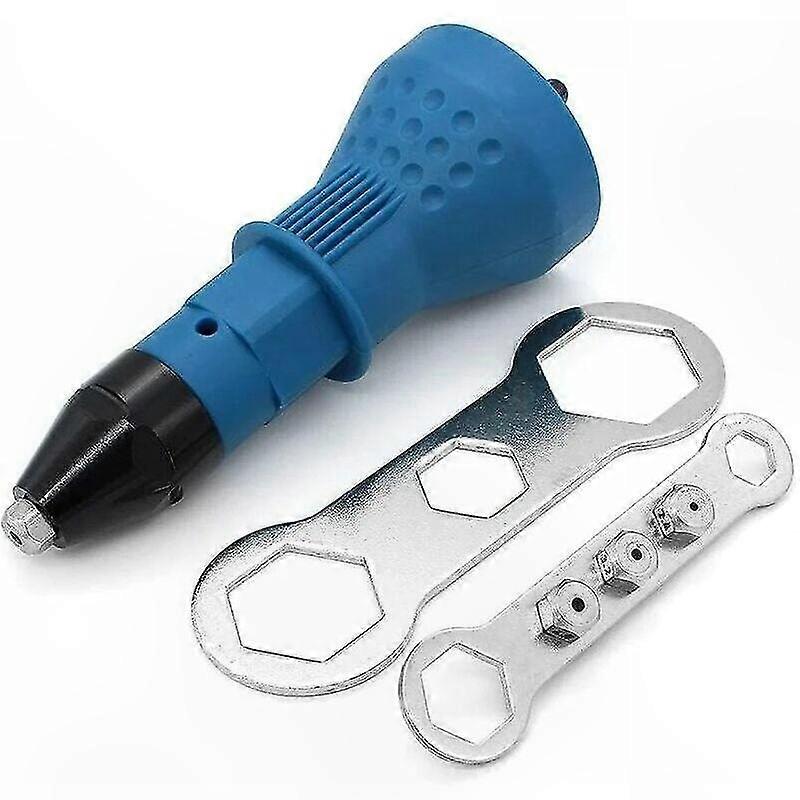 Akku-nietpistole Mit Adapter, Blaues Tragbares Werkzeugset Für Muttern, Einsätze, Handbohrer Und Crimpzubehör