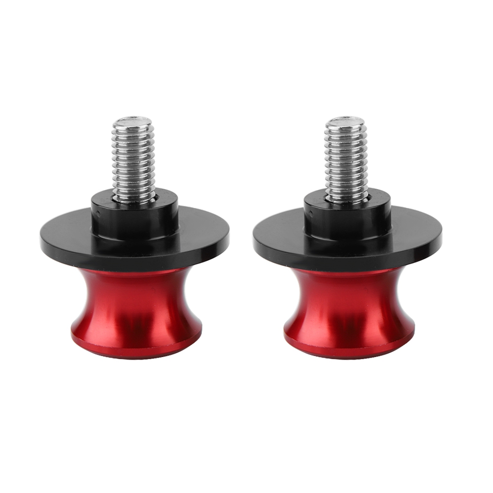 2 Cnc-gefräste Motorradständer, Rote Hintere Ständerauflagen, 6 Mm Aluminium-schwingenaufnahmen.