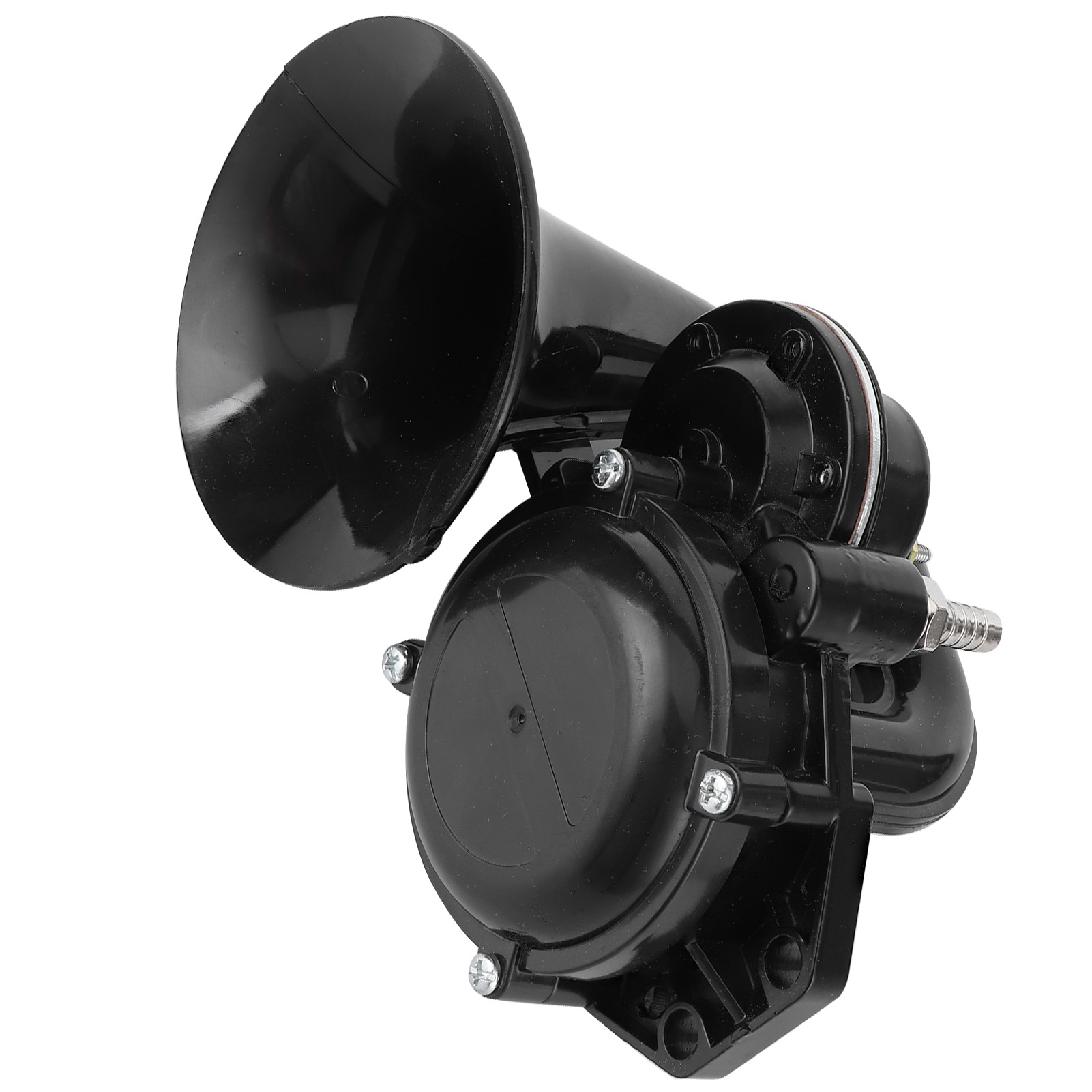 Universelles 120db 12/24v Schwarzes Schneckenhorn Fanfarenhorn Für Auto, Lkw, Bus, Nutzfahrzeug, Zug