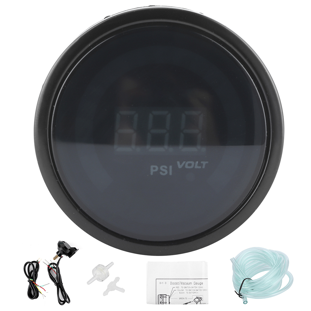 52 Mm (2 Zoll) Digitales Turbolader-messgerät Mit Led-anzeige (15–45 Psi) Für 12-v-benzinfahrzeuge