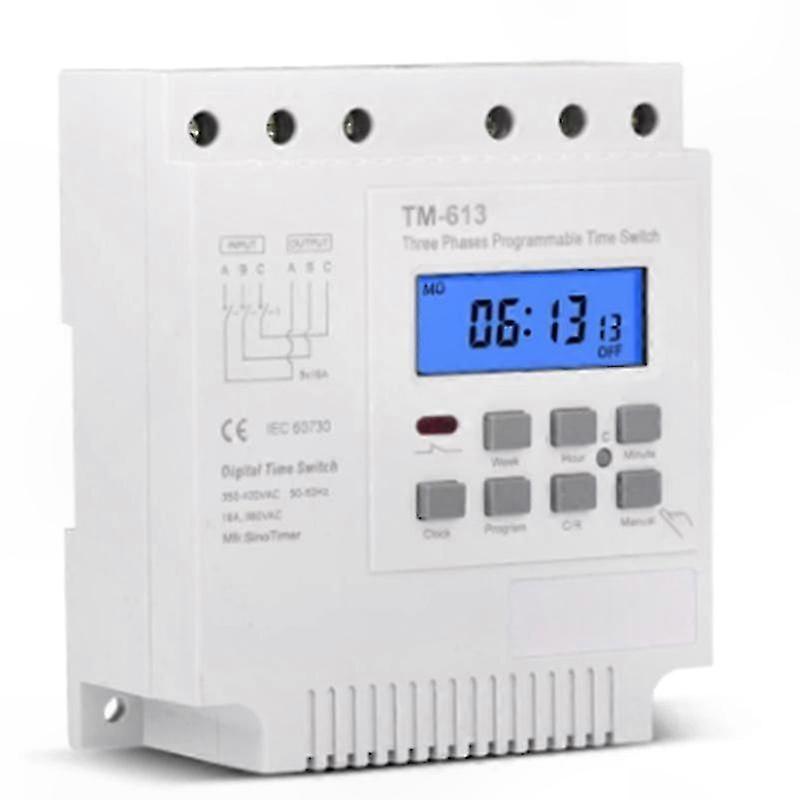 Dreiphasiger Programmierbarer Timer 380 V/415 V Mit Hintergrundbeleuchtetem Display, Zeitschalter Für Industrielle Schaltschränke