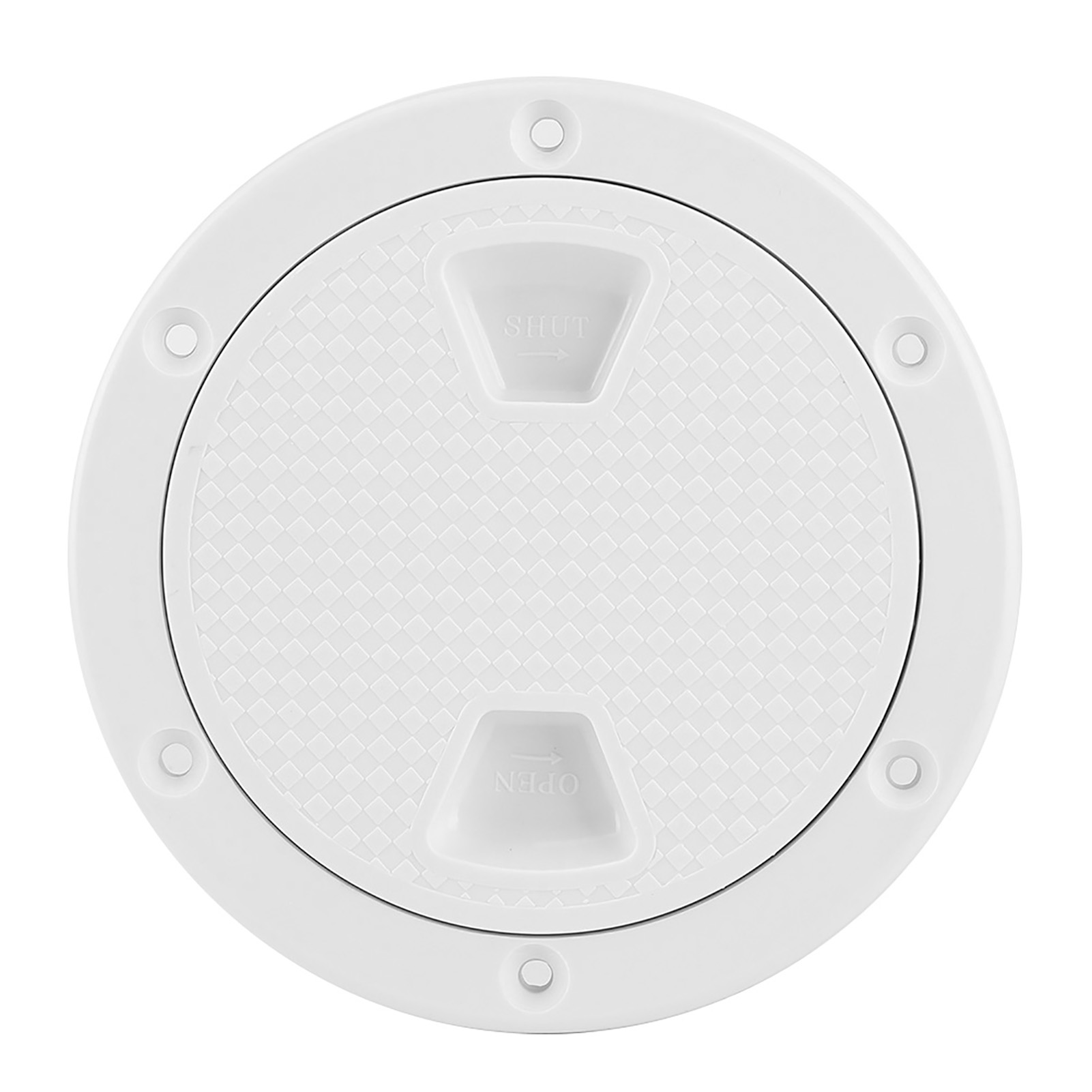 Rundes, Weißes Inspektionsfenster Aus Abs, 4 Zoll (10 Cm), Uv-beständig, Korrosionsbeständig, Mit Schrauben Für Boote