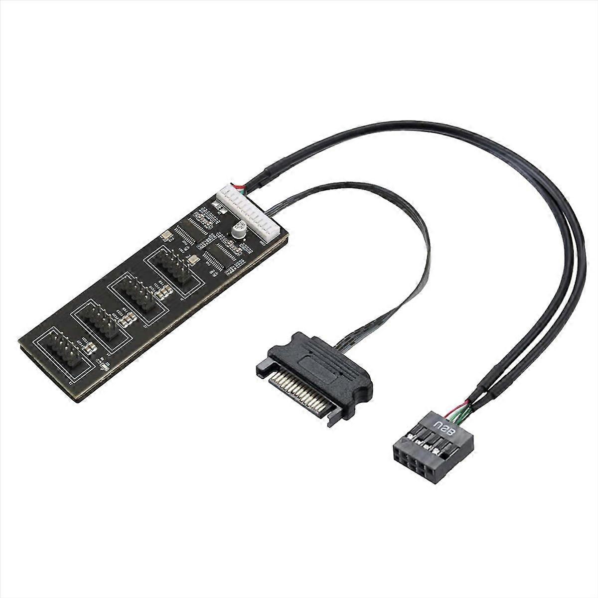 9-poliges Usb-splitterkabel Mit Sata-stromversorgung, Interner Usb-hub Für Das Motherboard