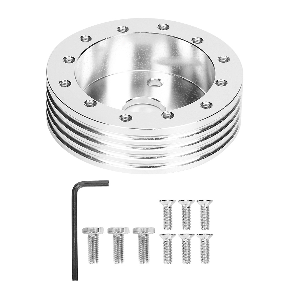 1-zoll-aluminiumadapter Für Lenkradnaben-distanzstücke, Kompatibel Mit 5- Und 6-loch-felgen Auf 3-loch-felgen, Silber