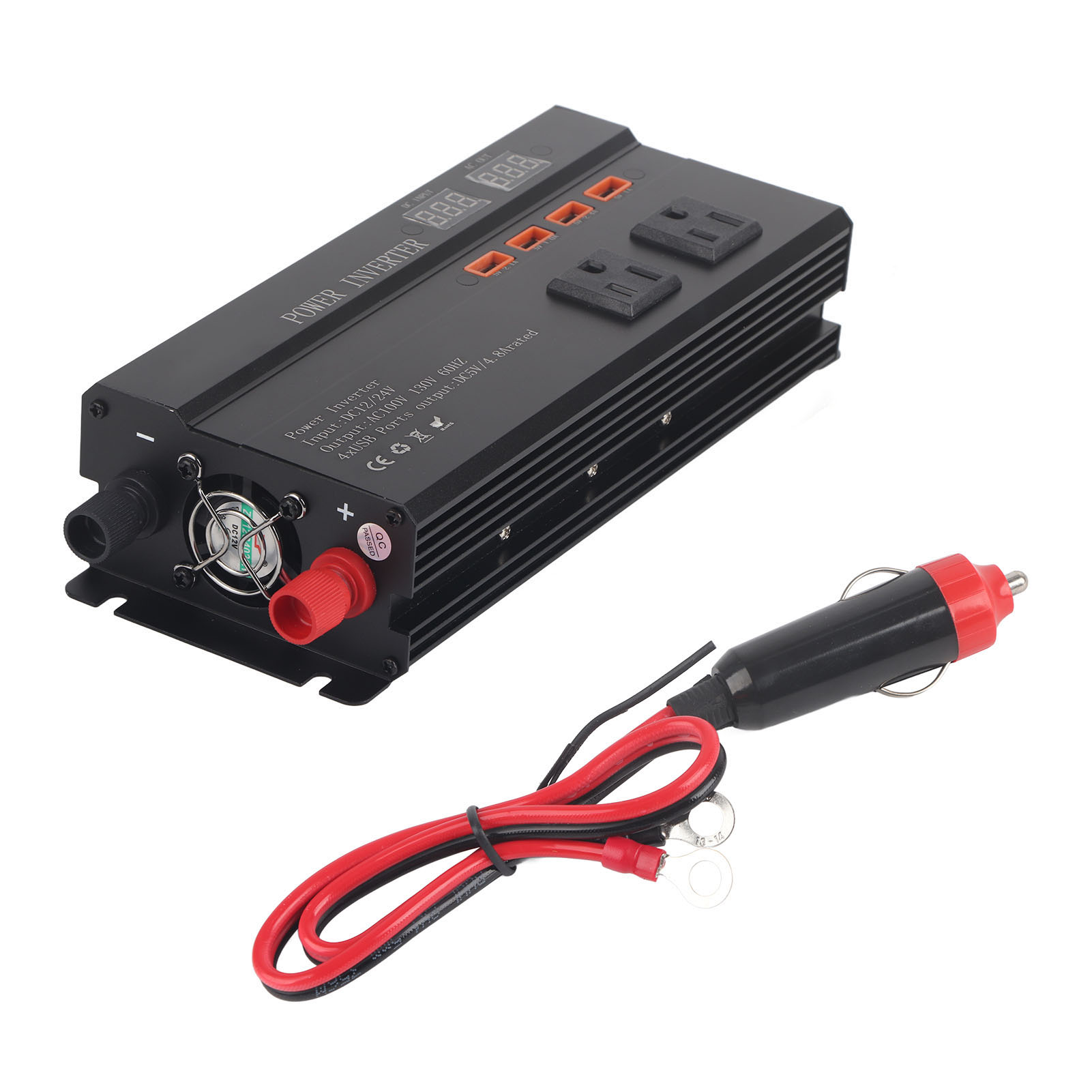 900-w-kfz-wechselrichter 12/24 V Dc Auf 110 V Ac Adapter-konverter Mit Usb-ladegerät Und Lcd-bildschirm