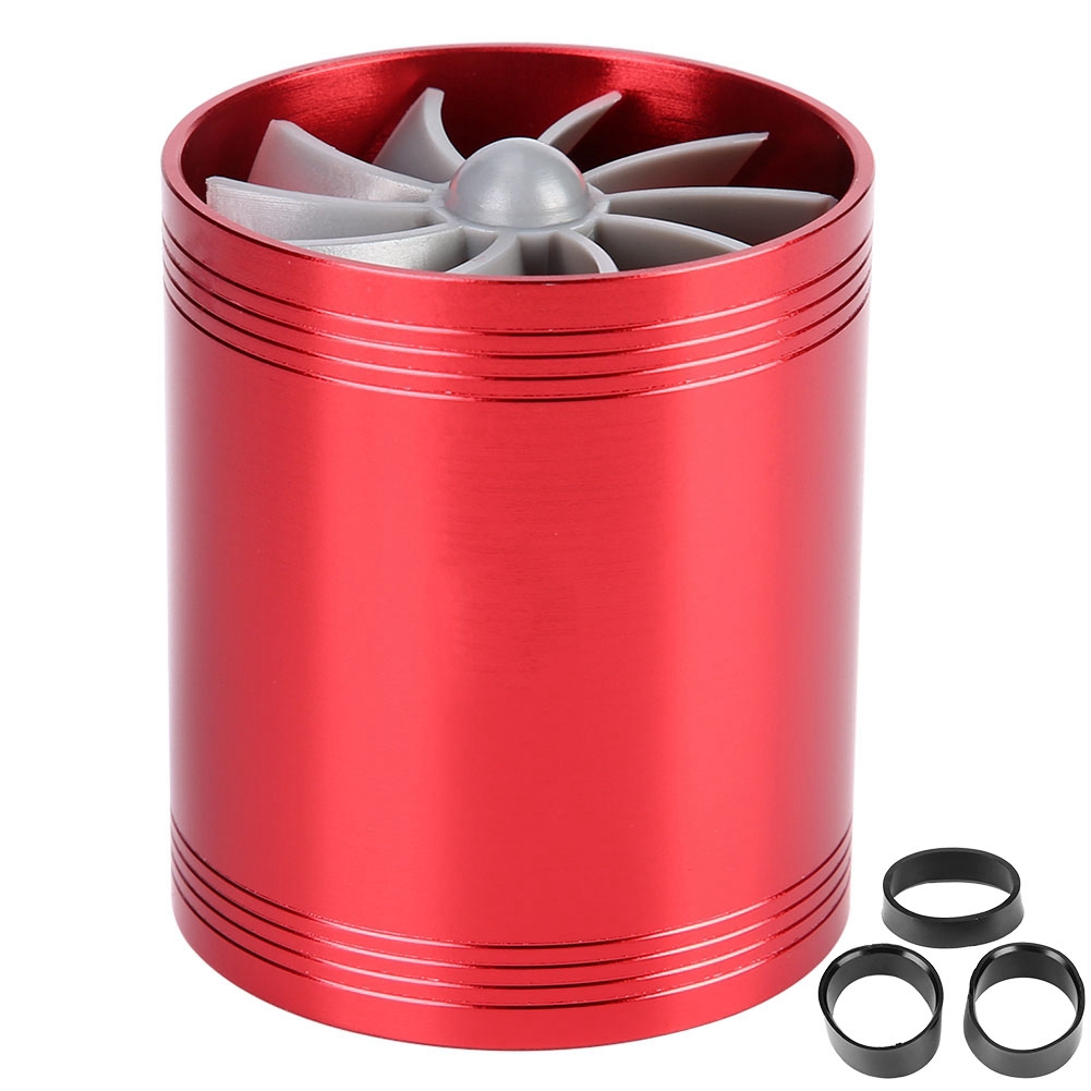 Doppellüfter-turbo-lufteinlass Für Autos, Roter Turbo-kraftstoffsparer, Turbinen-kompressoraufladung.