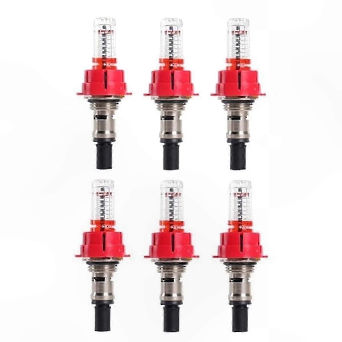 Durchflussmesser Für Fußbodenheizung, Set Mit 6 Einstellbaren Reglern Mit Optischer Durchflussanzeige, Einstellbare Durchflussmonitore, Set Mit 6 Durchflussmessern Für Fußbodenheizung