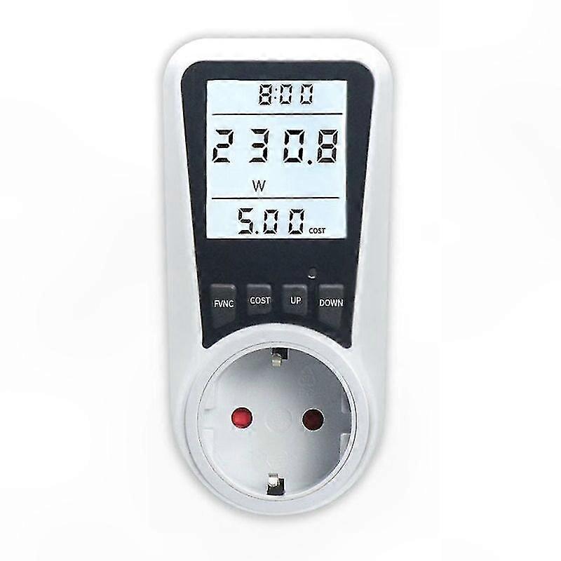 Intelligenter Energiemonitoringstecker, 7 Modi, Hintergrundbeleuchtetes Lcd-display, Stromverbrauchsmesser Zur Energieeinsparung, Wattmeterstecker