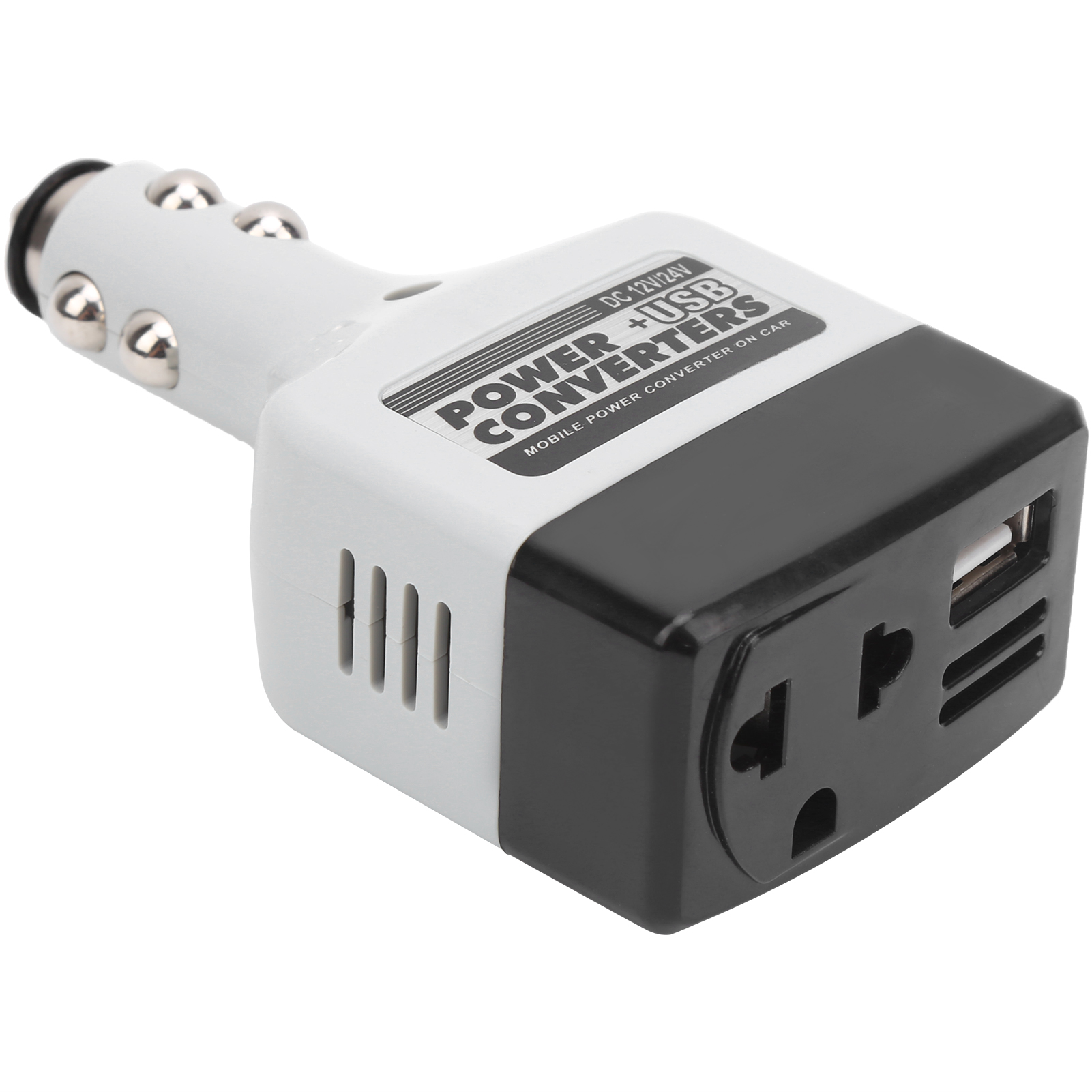 12v/24v Usb-kfz-ladegerät, Schwarzer Mobiler Stromwandler, Schnellladefunktion Für Smartphones