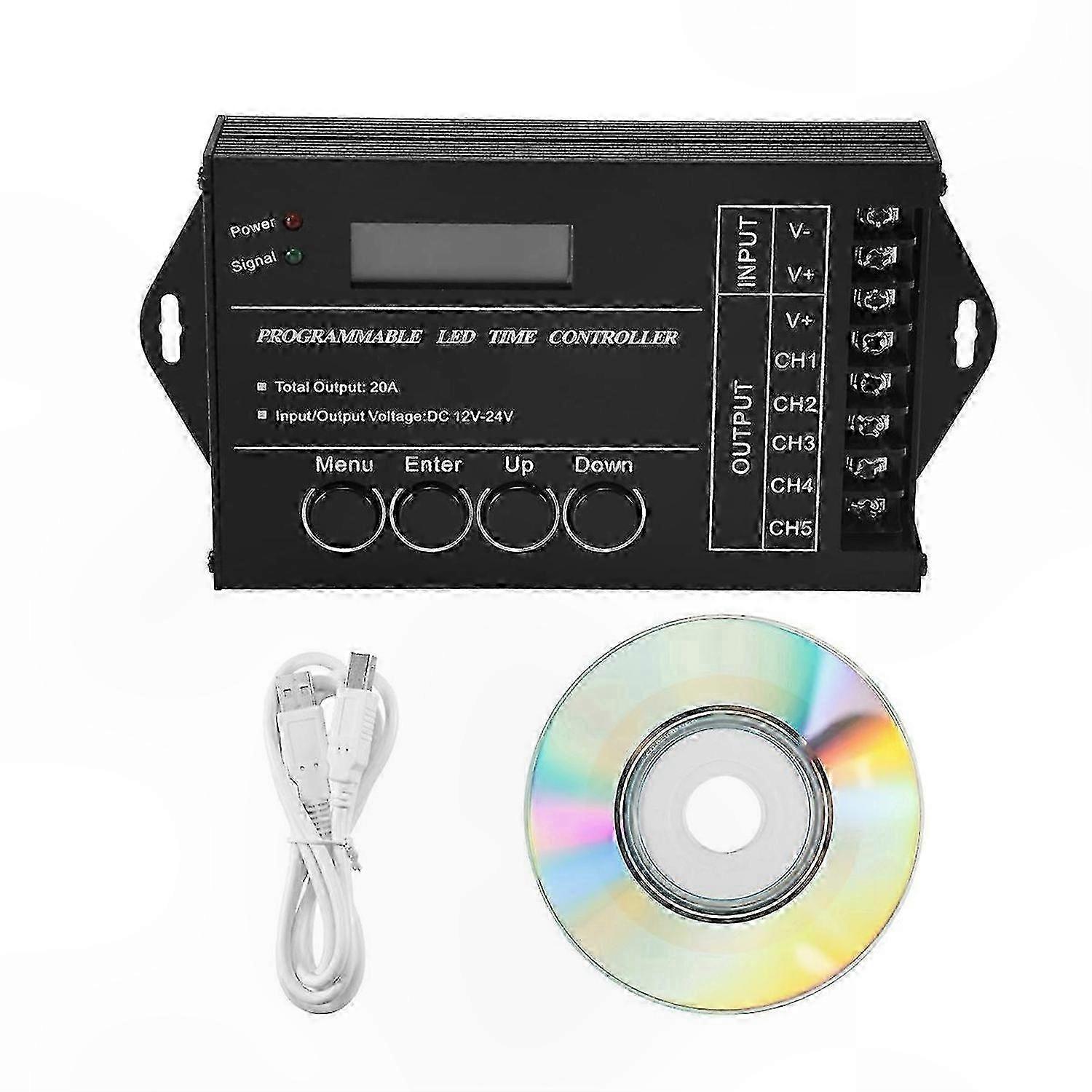 5-kanal Rgb-led-controller Mit Programmierbarem Timer Und Dimmer Für 12–24 V Dc-led-streifen, Intelligente Beleuchtungslösung