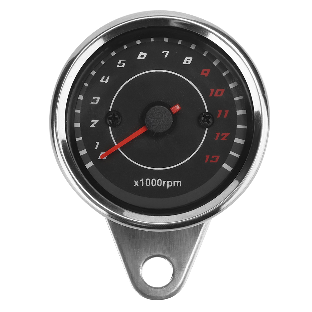 Tachometer Und Drehzahlmesser Aus Aluminium Mit Hintergrundbeleuchtung, Schwarzem Zifferblatt, Silbernem Gehäuse Für Motorräder