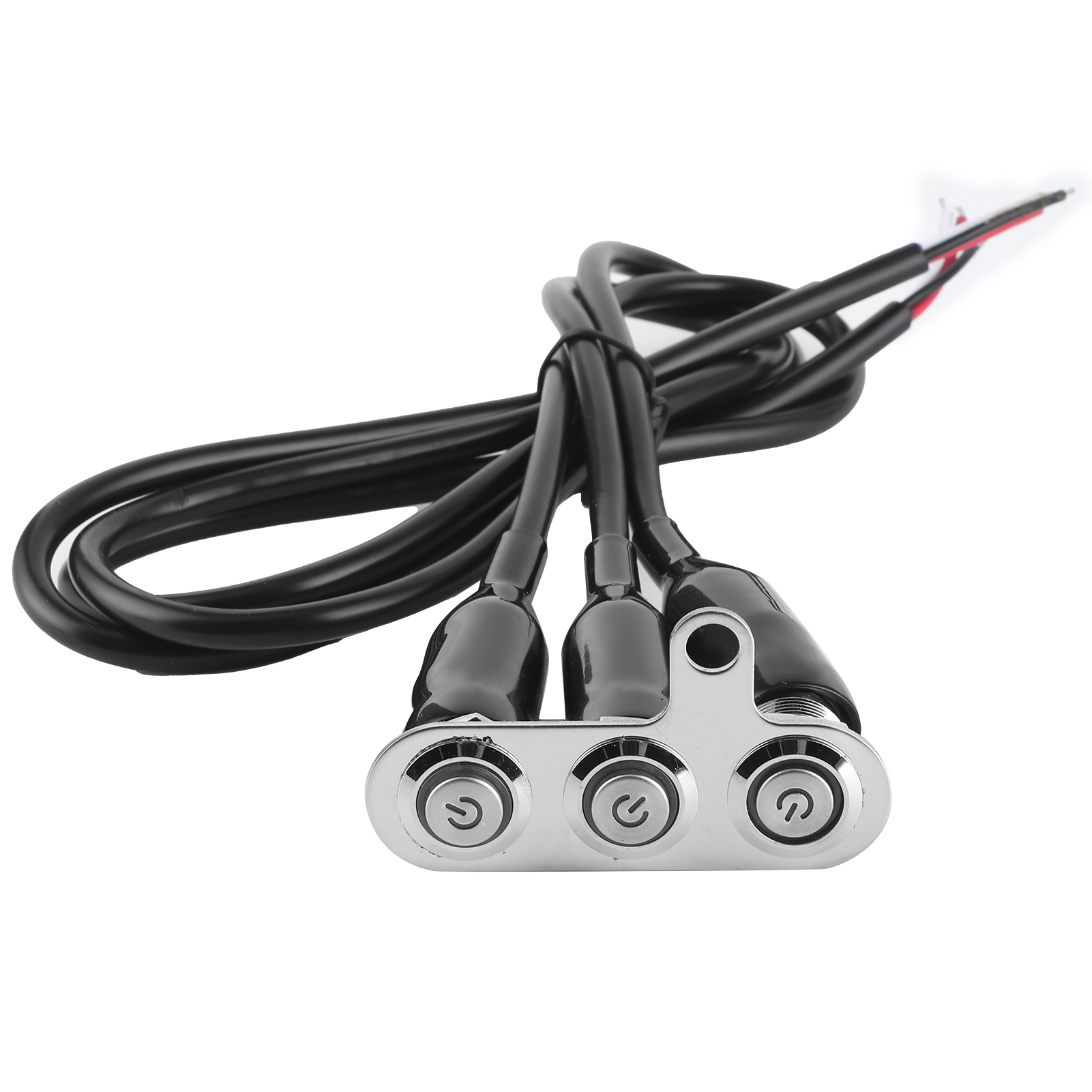12v Edelstahl Motorrad Led-schalterhalterung Modifikation Druckknopf 3-teiliger Lenkerschalter
