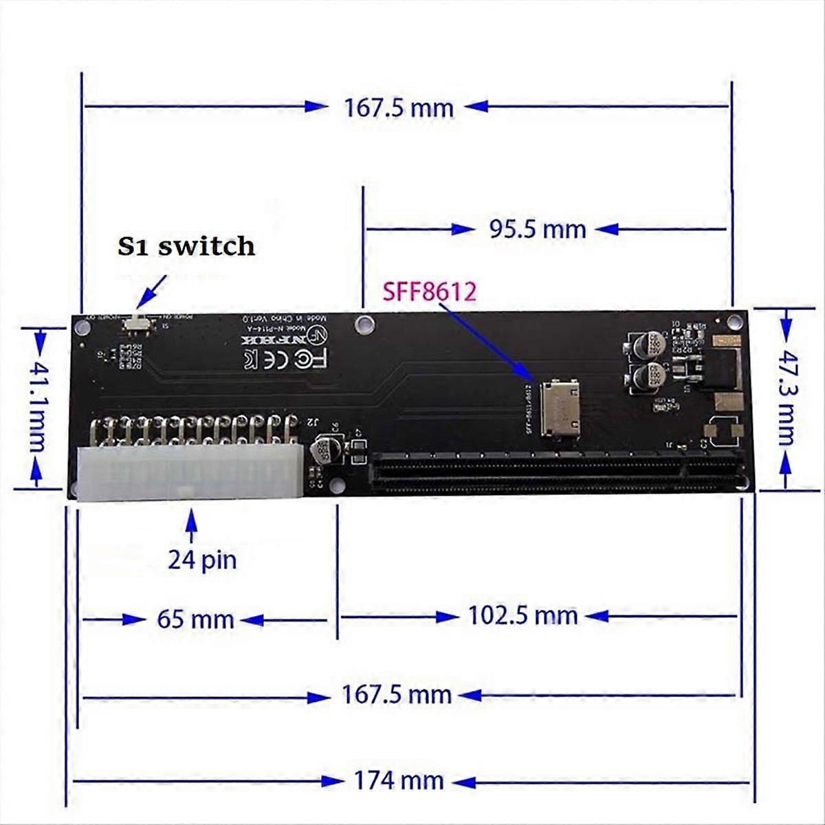Oculink Sff-8612/1 Zu Pci-e 16x Adapterkarte, Unterstützt M.2 2230 Key M, High-speed Ssd-konverter, Standardanschluss, Kompatibel Mit Gaming- Und Workstations