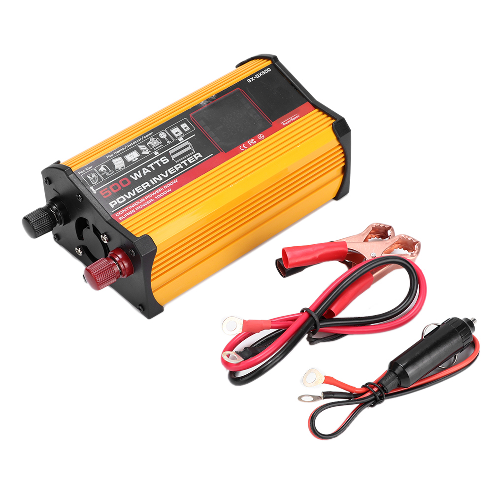 500-w-wechselstromwandler (12 V Dc Auf 110 V Ac) Mit Farbdisplay, Gelber Automatischer Wechselrichter-transformator