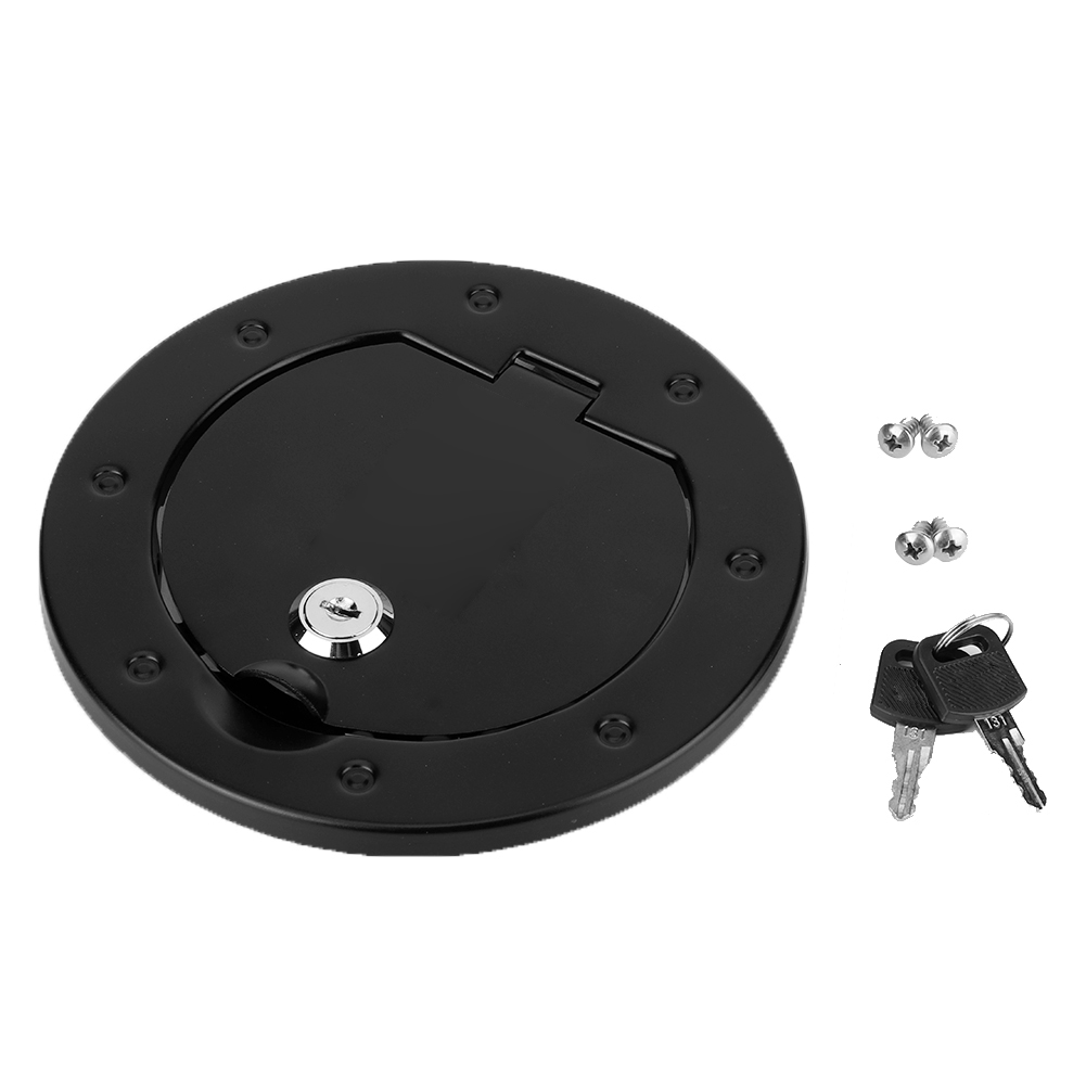 Schwarzer Tankdeckel Aus Aluminiumlegierung Mit Flaggenaufkleber, Kompatibel Mit Jeep Wrangler Jk 2007-2017