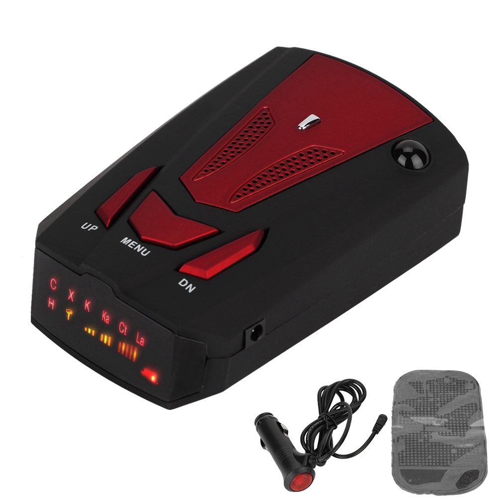 V7 Gps 16-band 360° Laser-radarwarner Mit Sprachwarnung Für Geschwindigkeit Und Sicherheit Im Auto (rot)