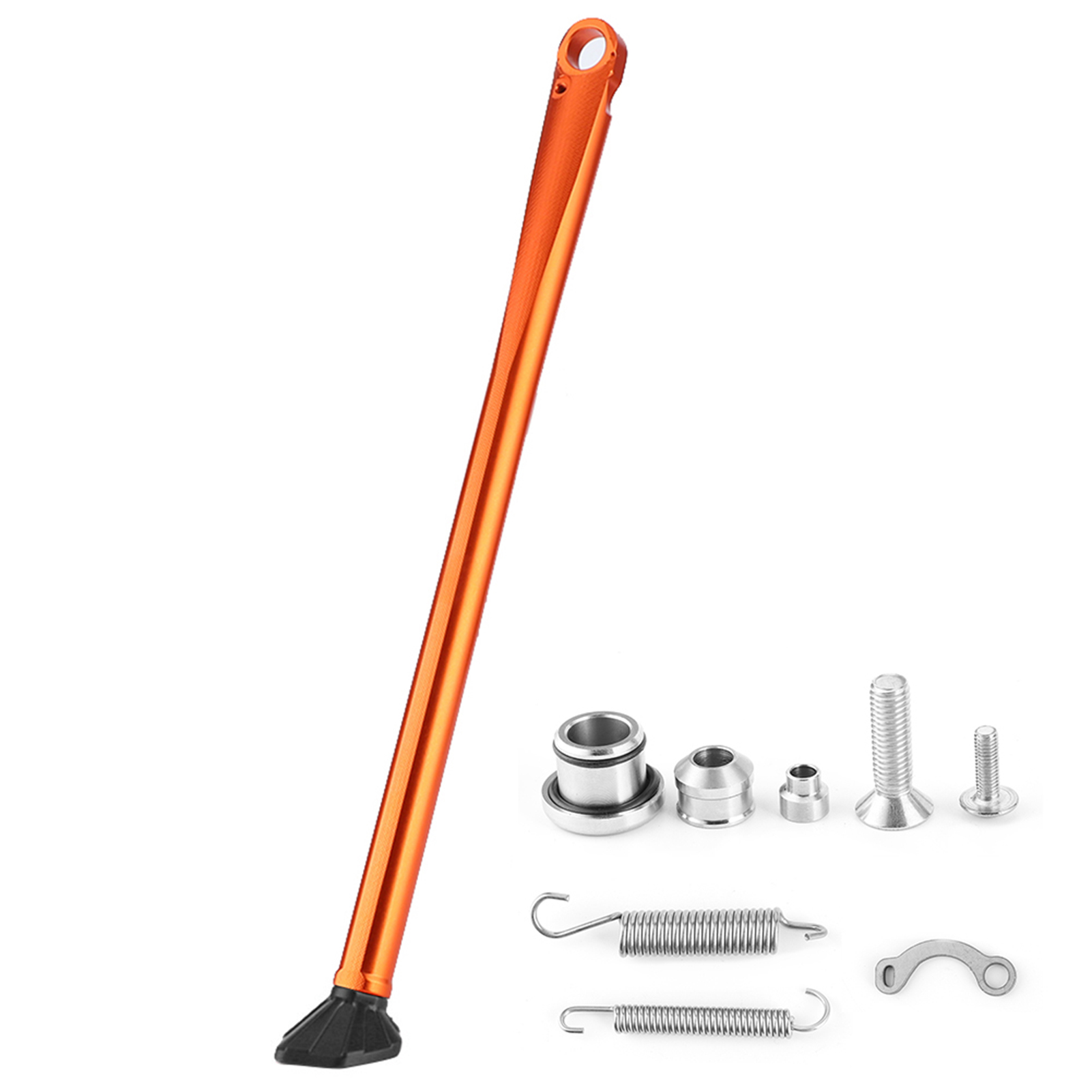 Seitenständer Aus Aluminiumlegierung Für Motorräder Mit 150-350 Cm³, Orange Und Schwarz, Kompatible Parkfußstütze