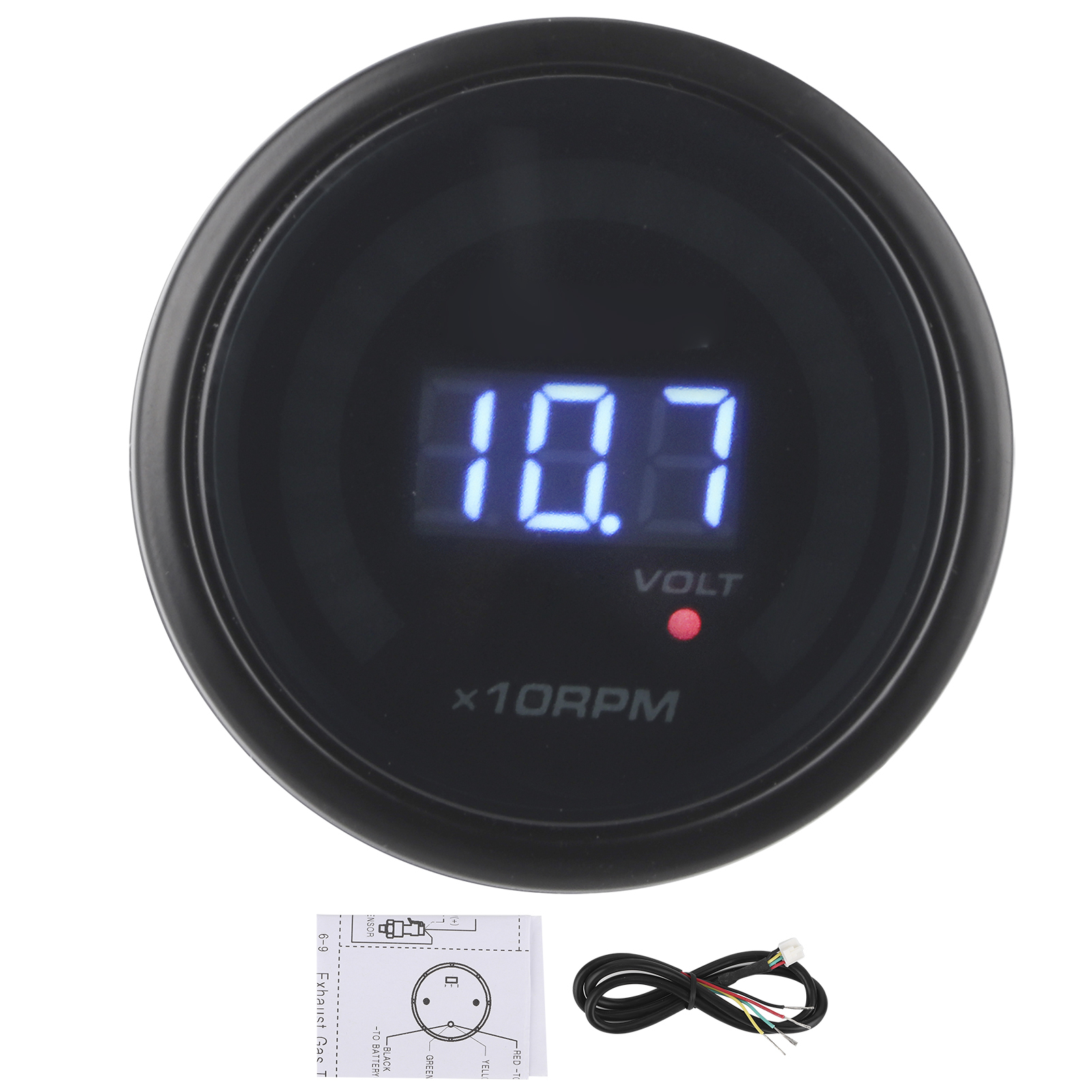 2-in-1 Drehzahlmesser/voltmeter, 12 V, Led-digitalanzeige, Hohe Präzision, Universell Für Autos
