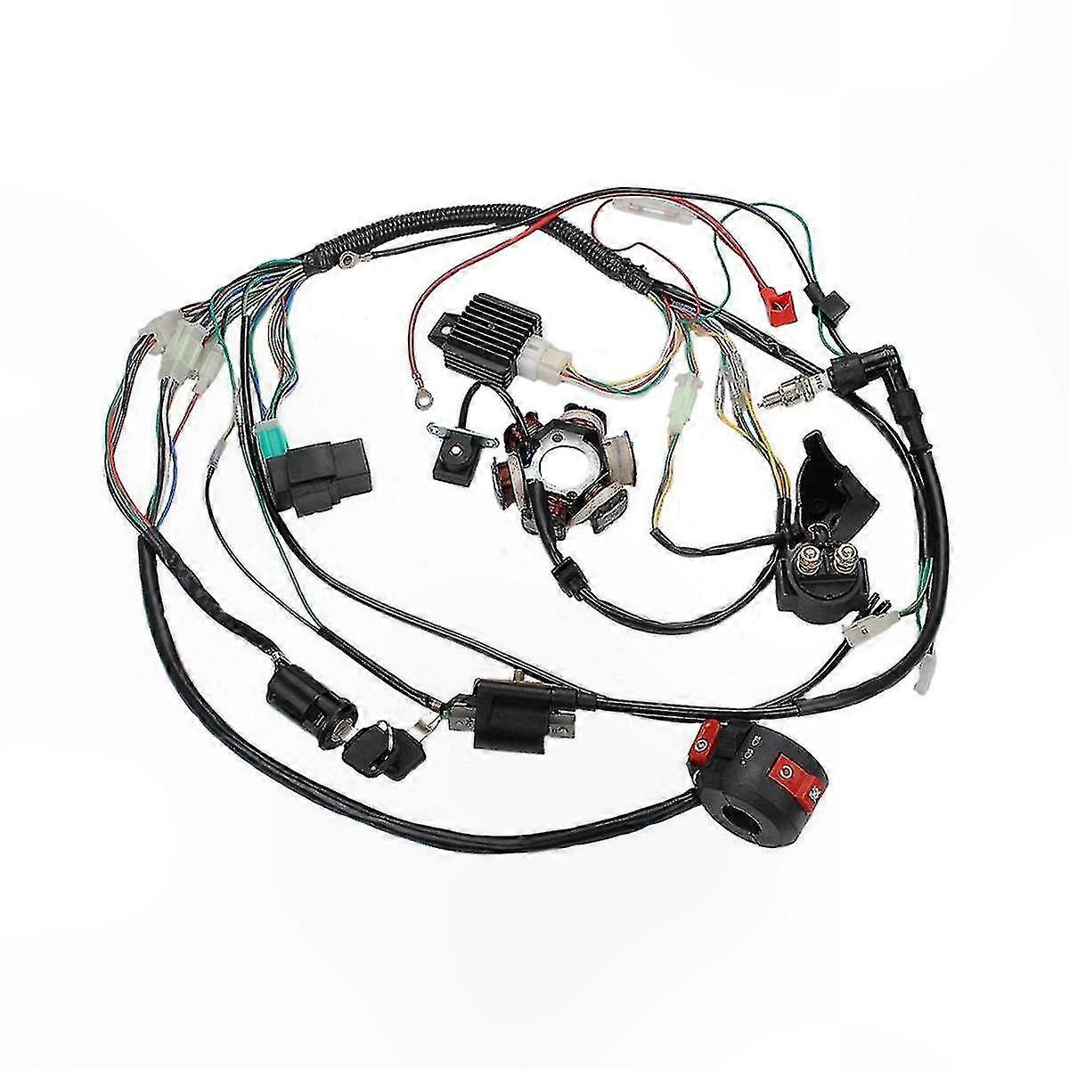 Kompletter Elektrischer Verkabelungssatz Mit Stator Und 6-spulen-kabelbaum Für 50-125cc Motorräder, Quads, Pitbikes Und Go-karts.
