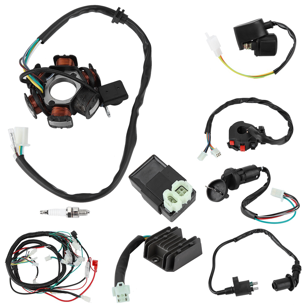 Kompletter Kabelbaum Mit Relais, Gleichrichter Und Magneto-stator Für Gy6 125cc 150cc
