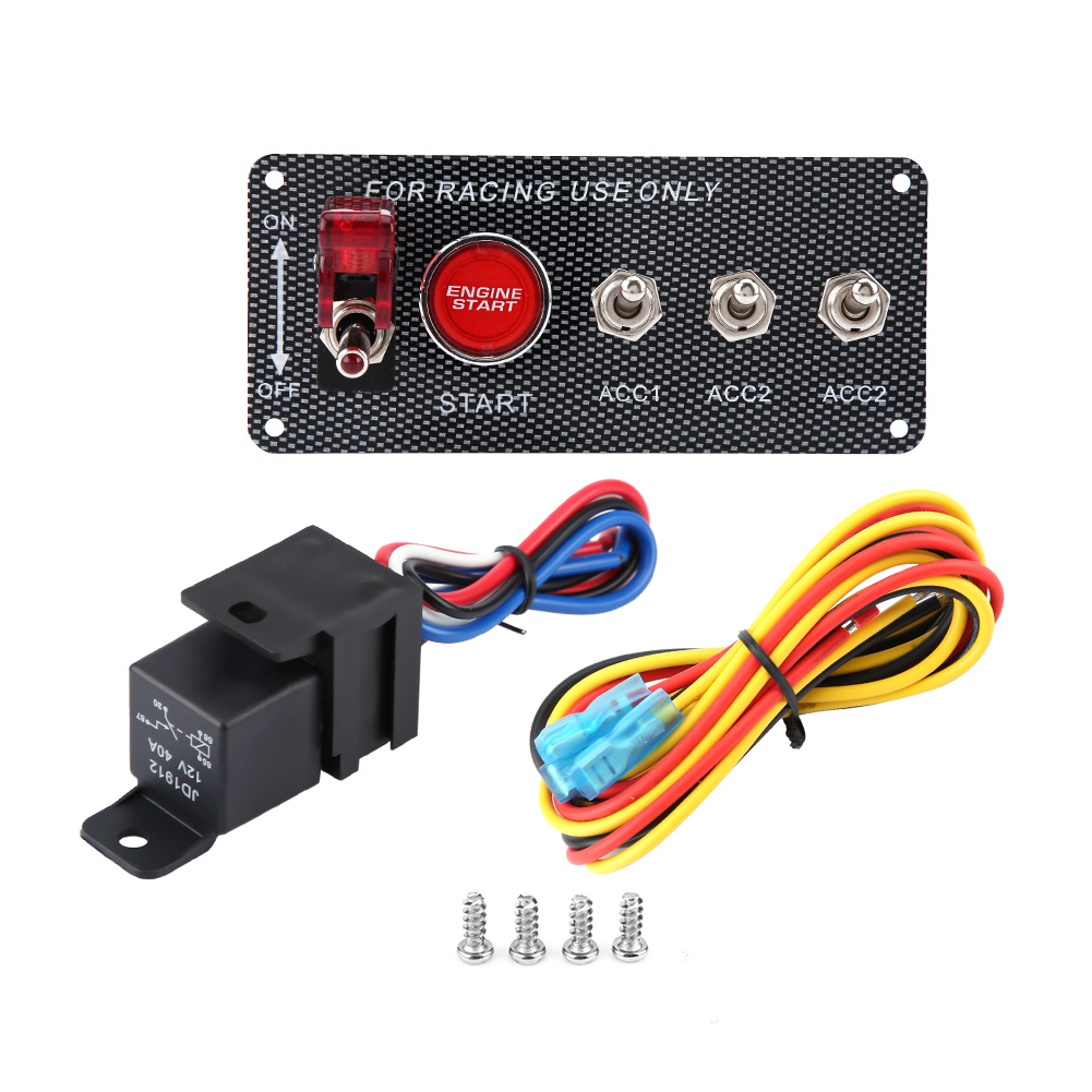 12v Rennwagen-starterpanel, Druckknopf-zündschalter, Kohlefaser