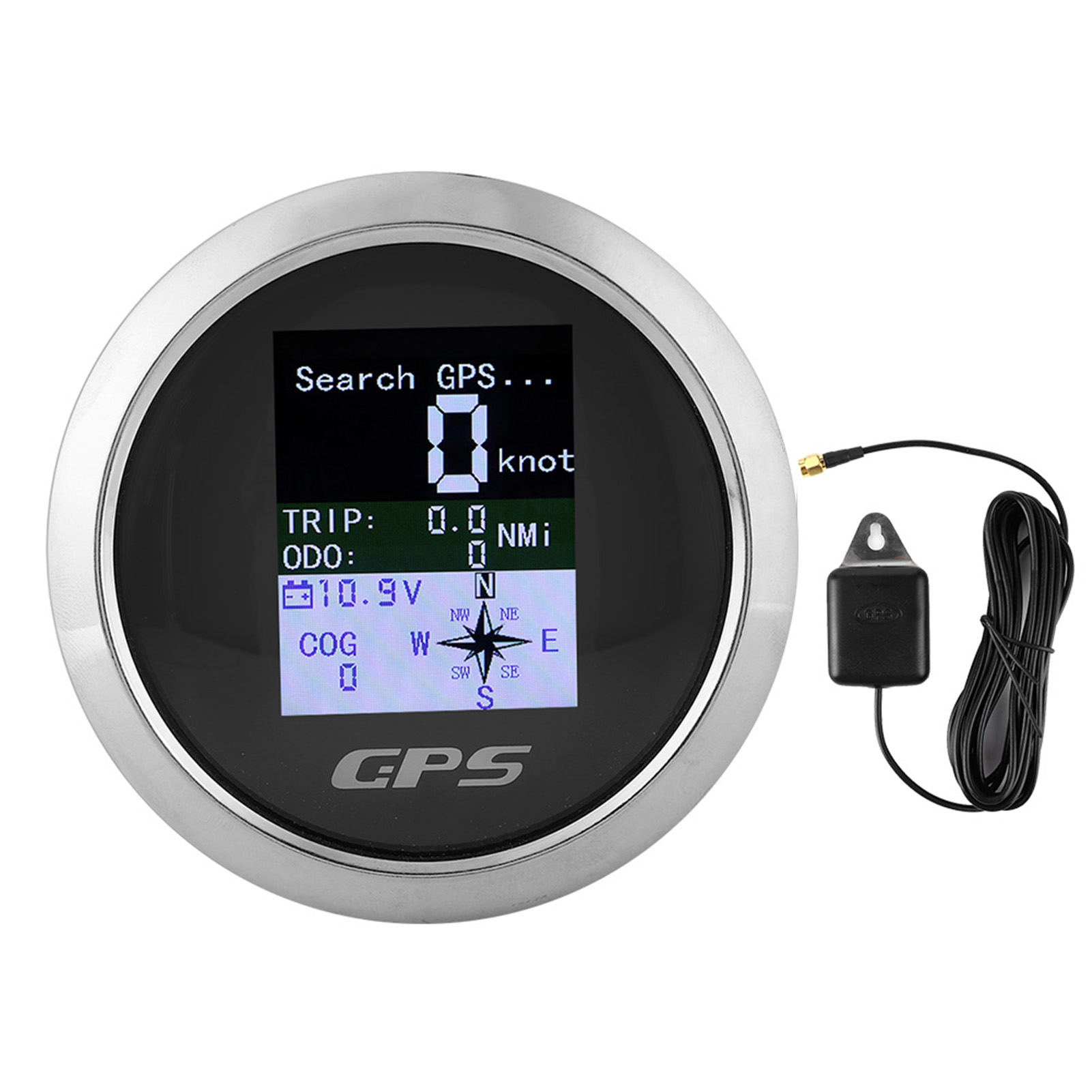 85-mm-gps-tachometer Für Boot/auto – Wasserdichtes Digitalinstrument Aus Edelstahl Mit Schwarzem Zifferblatt
