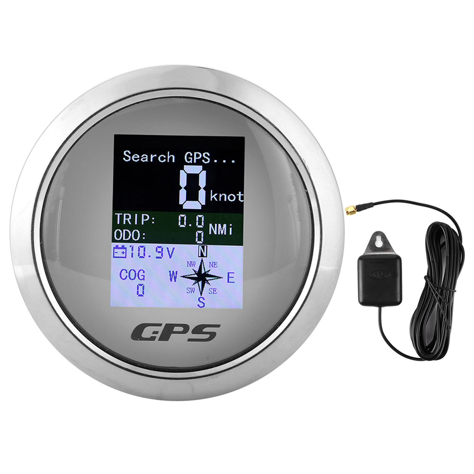 85-mm-gps-tachometer Für Boot/auto – Wasserdichtes Digitalinstrument Aus Edelstahl Mit Weißem Zifferblatt
