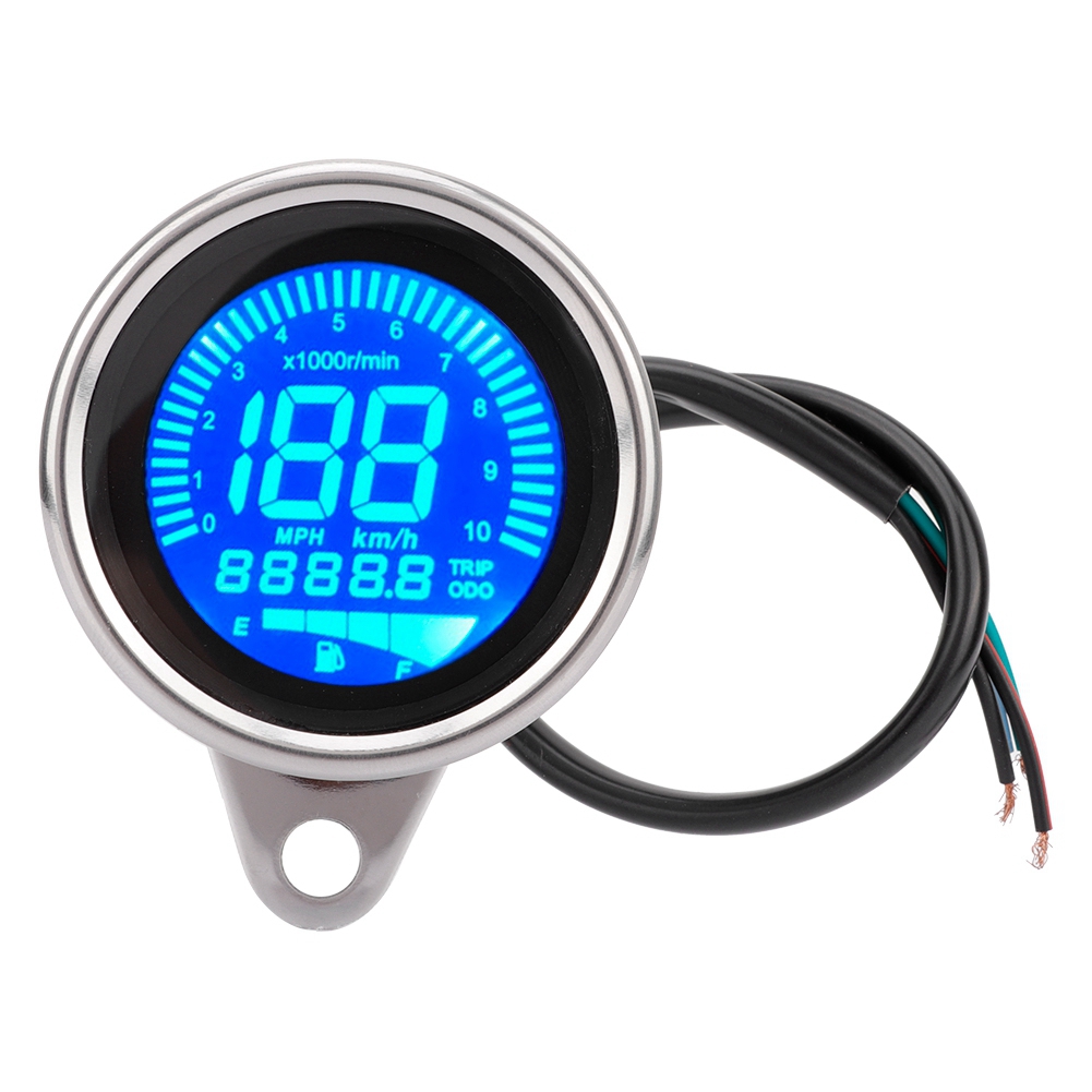 Digitaler Lcd-motorradtacho 0–199 Km/h – Drehzahlmesser, Kilometerzähler Und Geschwindigkeitsmesser, Silberfarben, Elektrostatisch