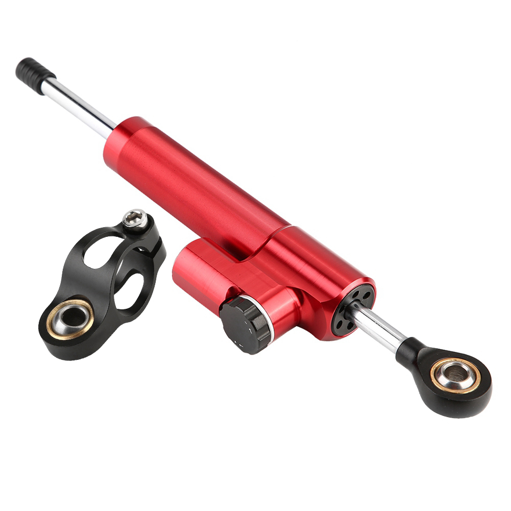 Universeller Lenkungsdämpfer-stabilisator Für Motorräder Aus Rot-schwarzer Aluminiumlegierung